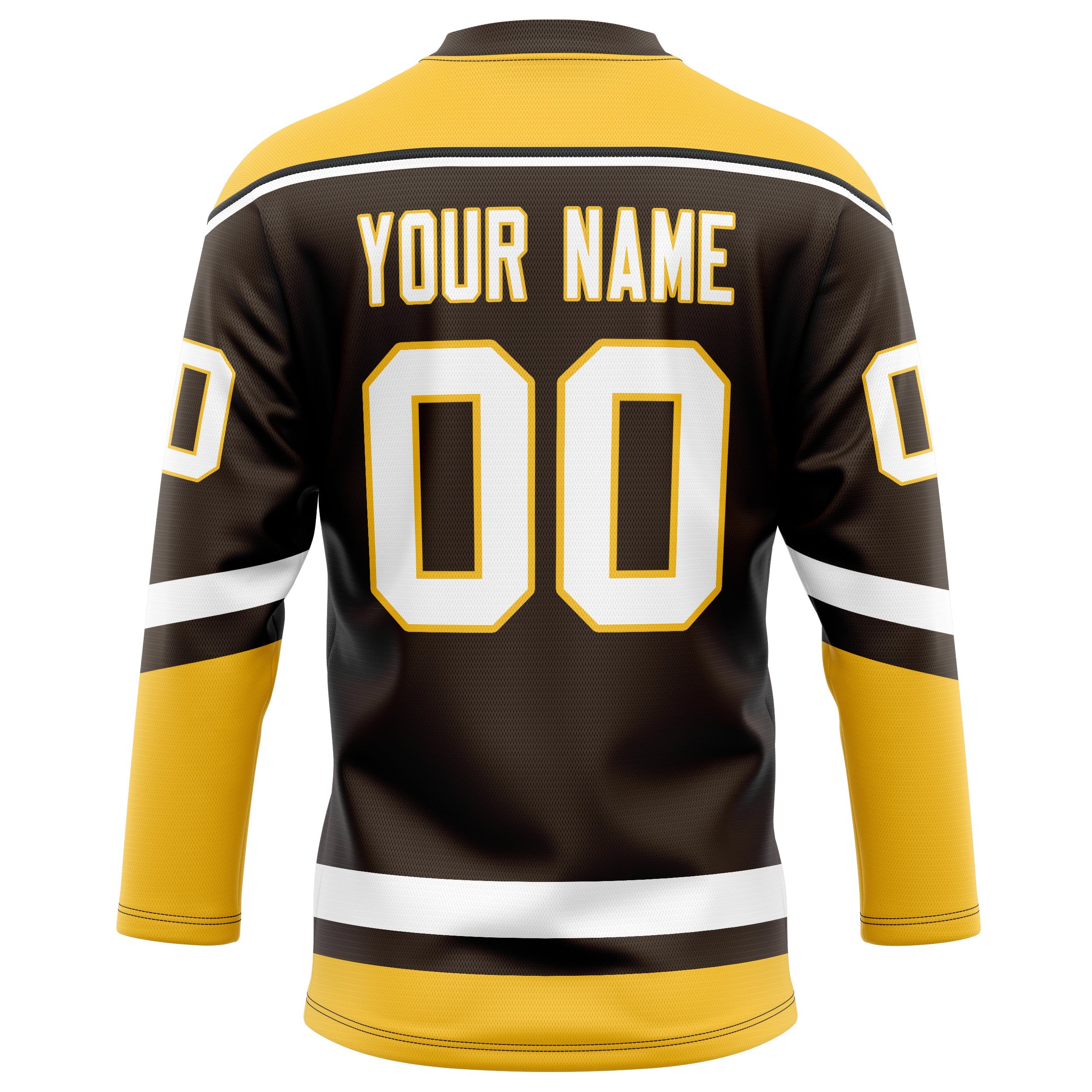 Custom Brown Gold Solid Colour Hockey Jersey