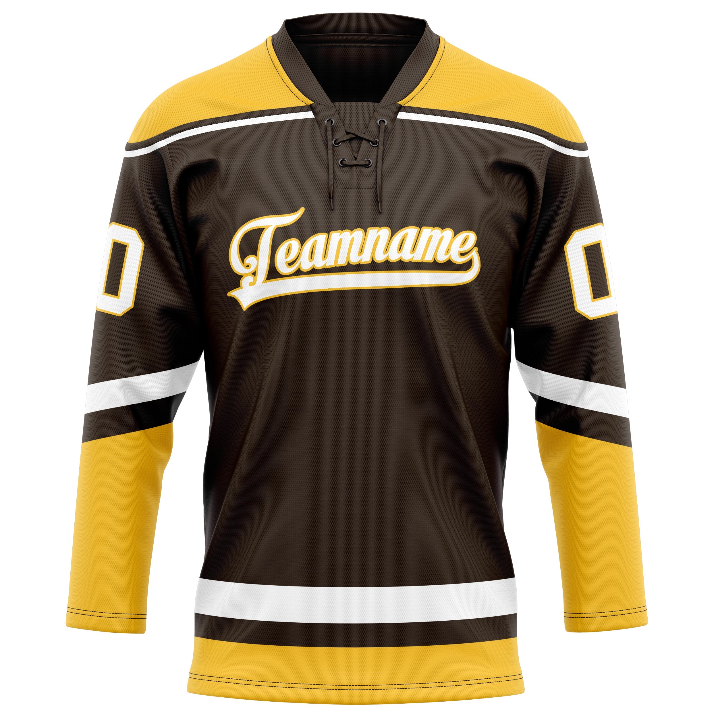 Custom Brown Gold Solid Colour Hockey Jersey