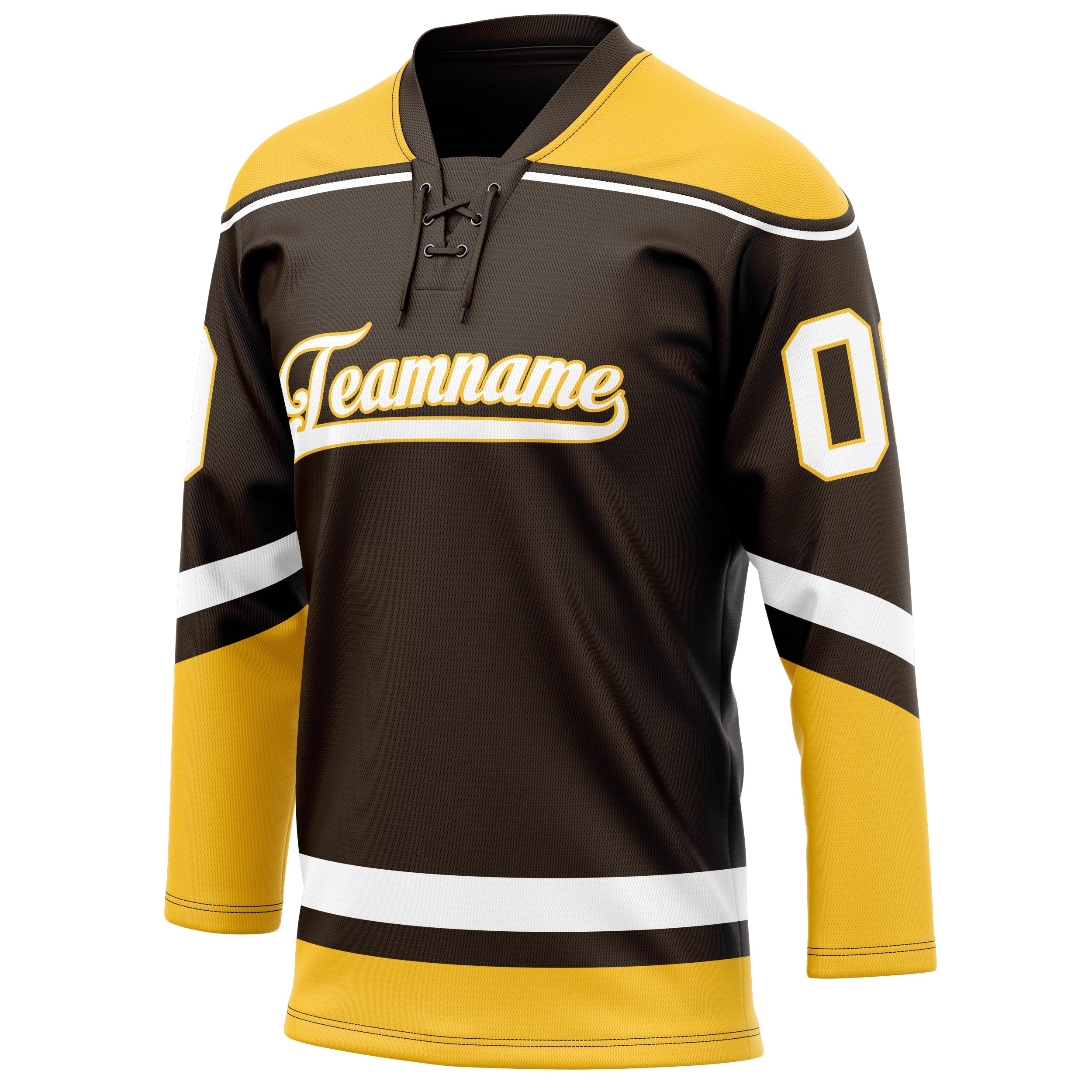 Custom Brown Gold Solid Colour Hockey Jersey