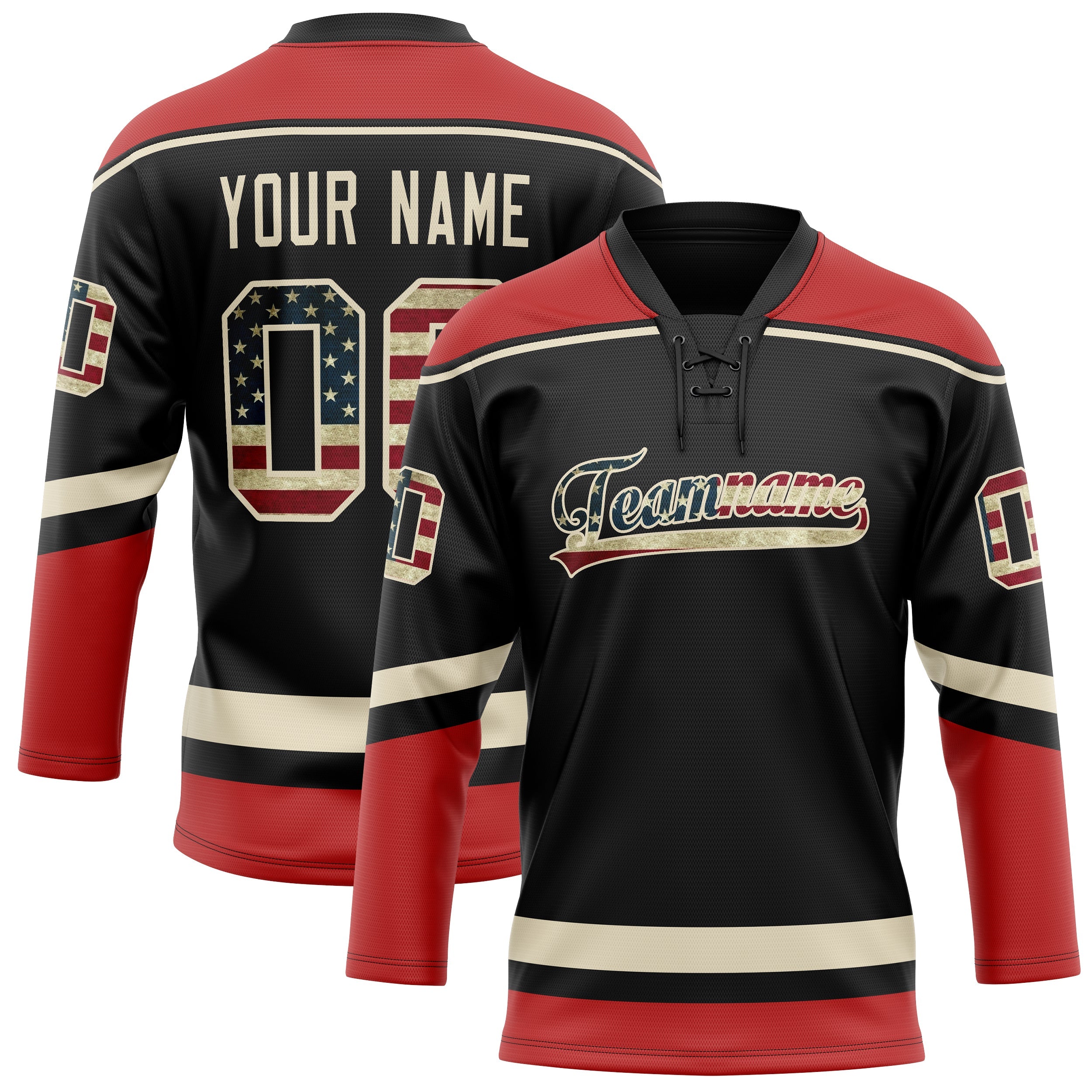 Custom Brown Red Solid Colour Hockey Jersey