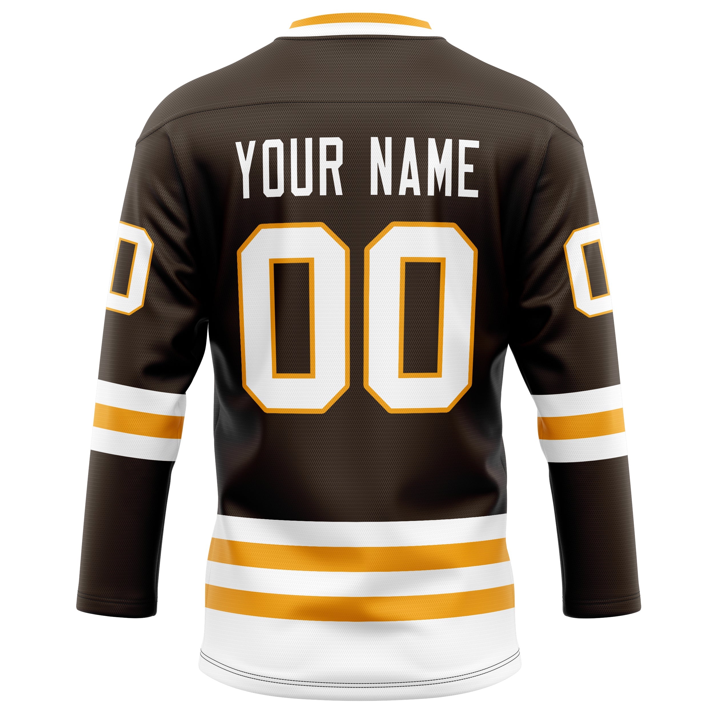 Custom Brown White Solid Colour Hockey Jersey