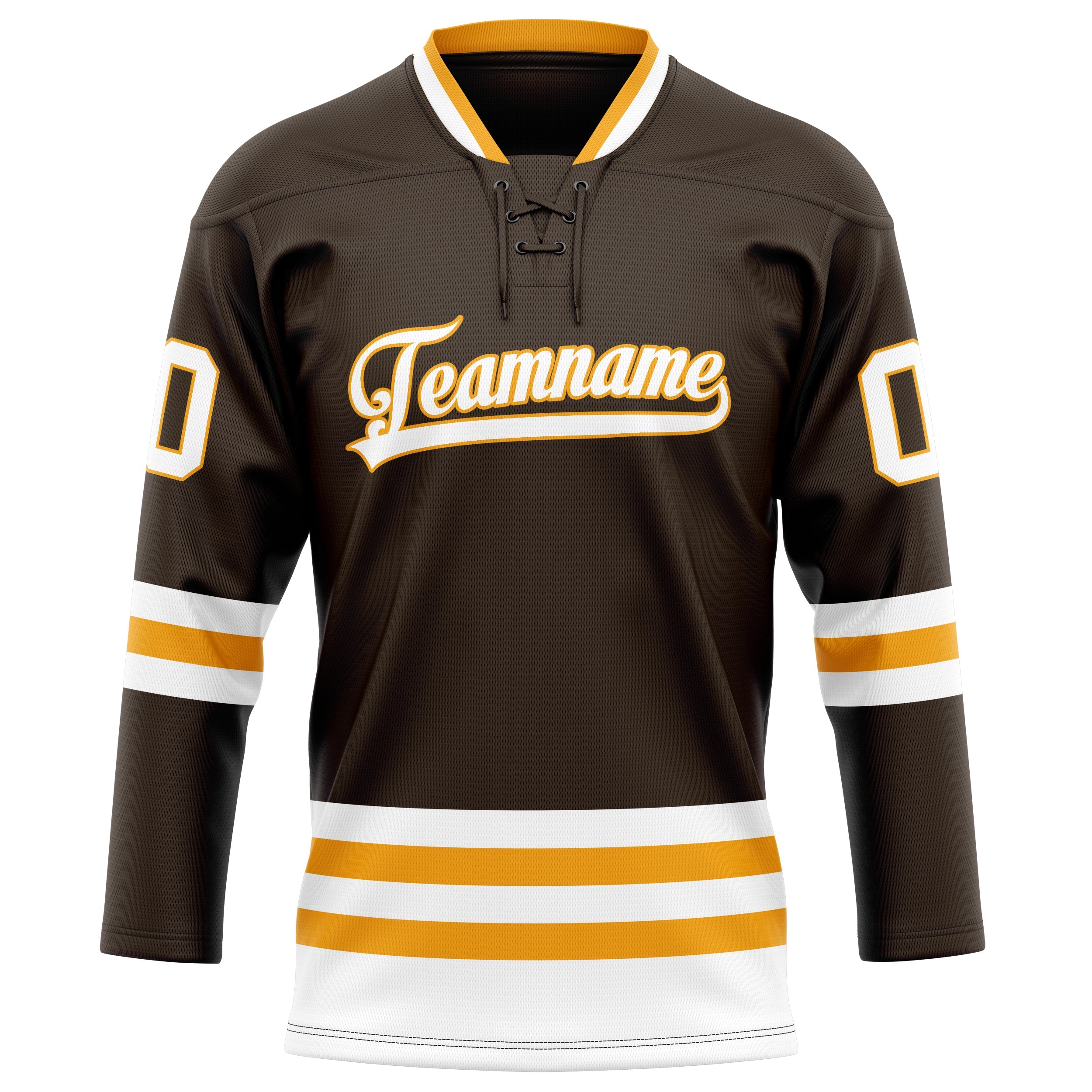 Custom Brown White Solid Colour Hockey Jersey