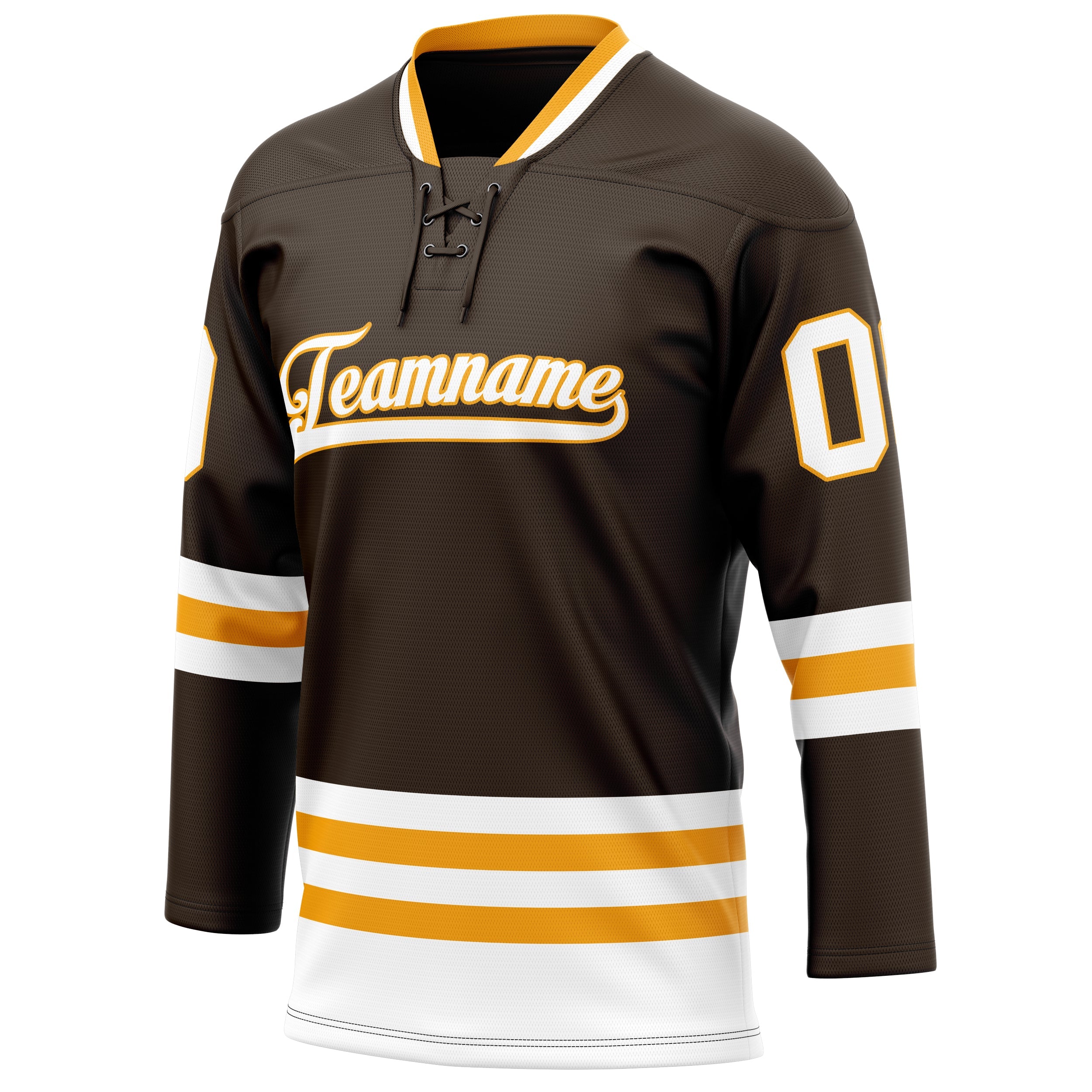 Custom Brown White Solid Colour Hockey Jersey