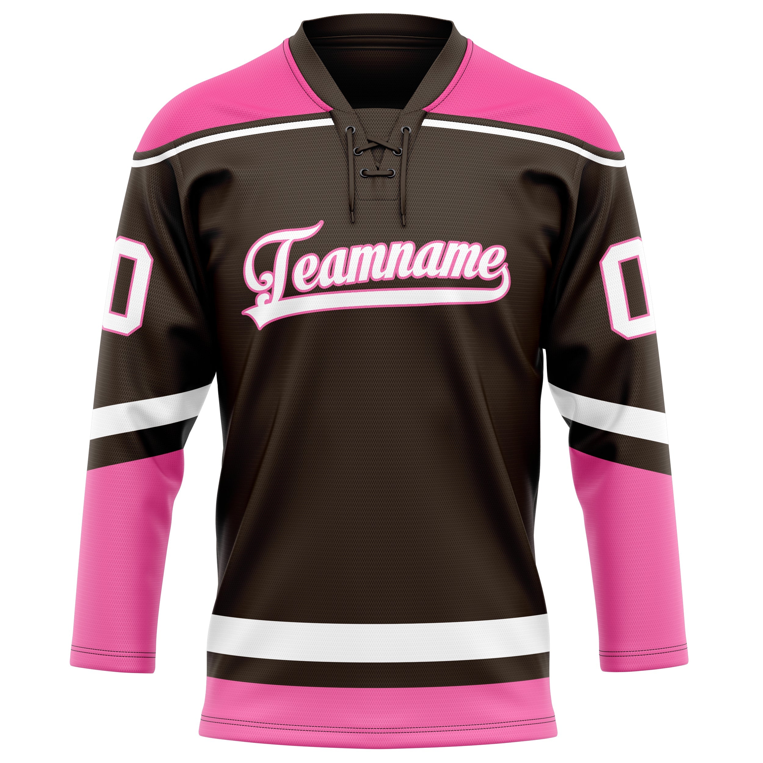 Custom Brown Pink Solid Colour Hockey Jersey