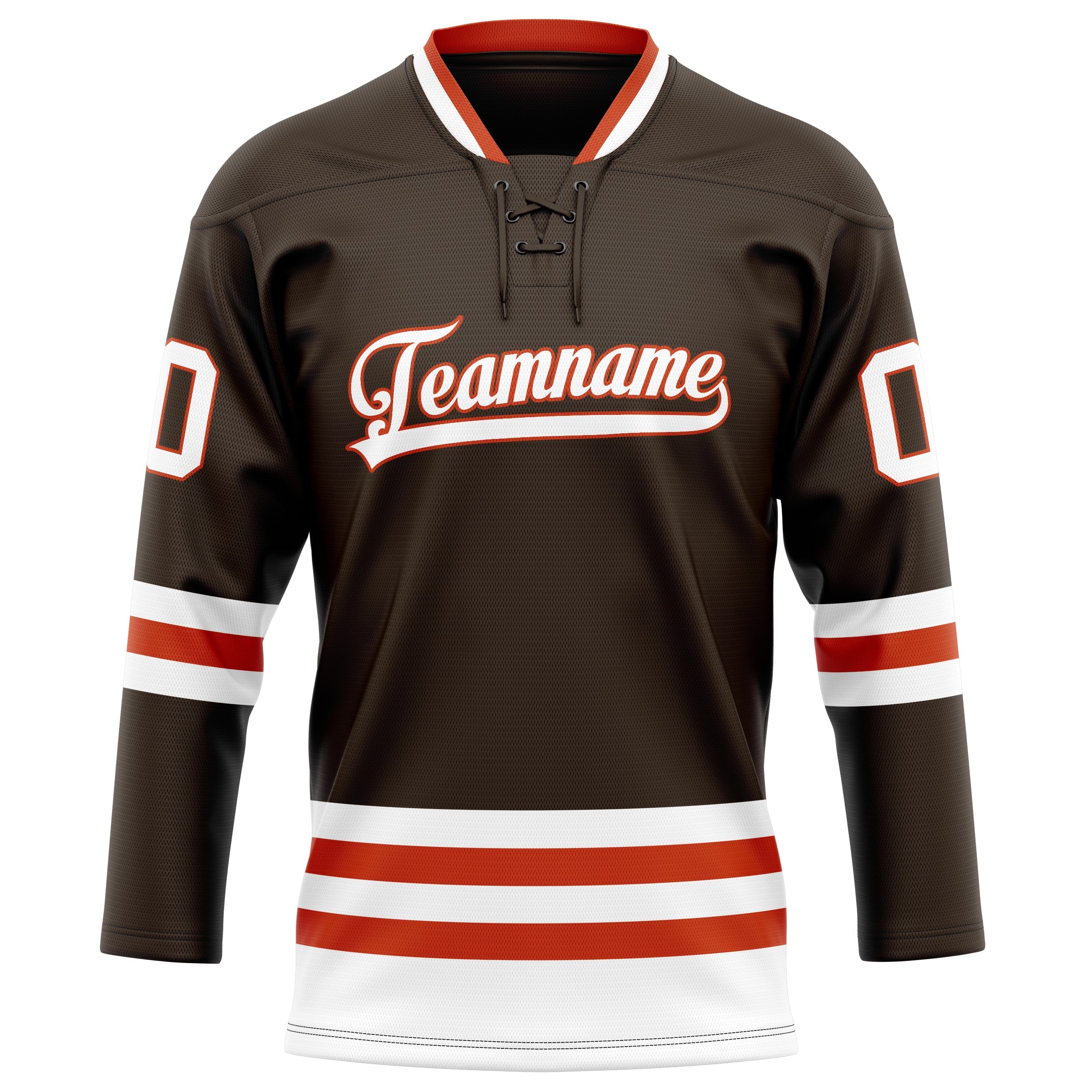 Custom Brown White Solid Colour Hockey Jersey