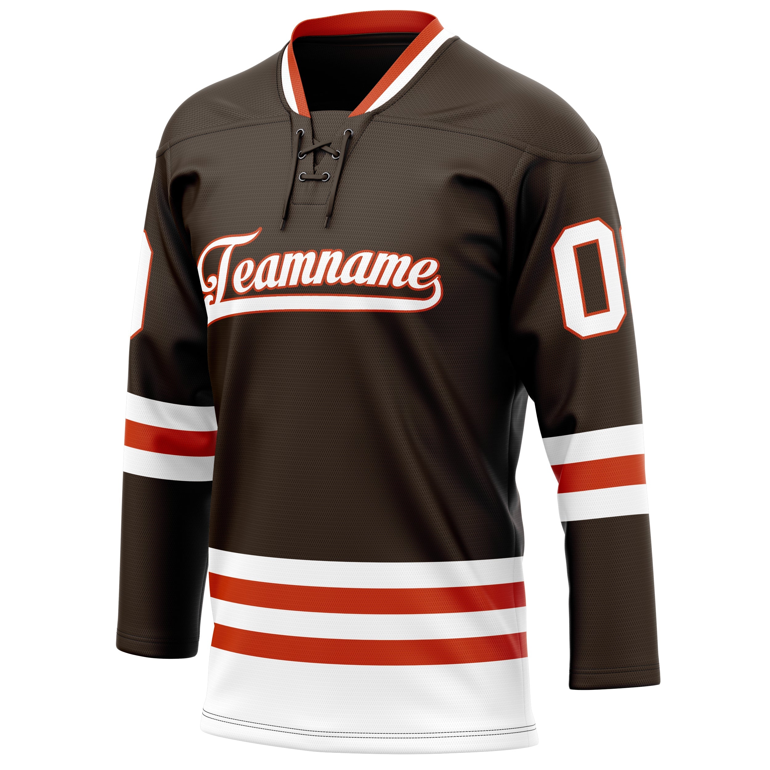 Custom Brown White Solid Colour Hockey Jersey
