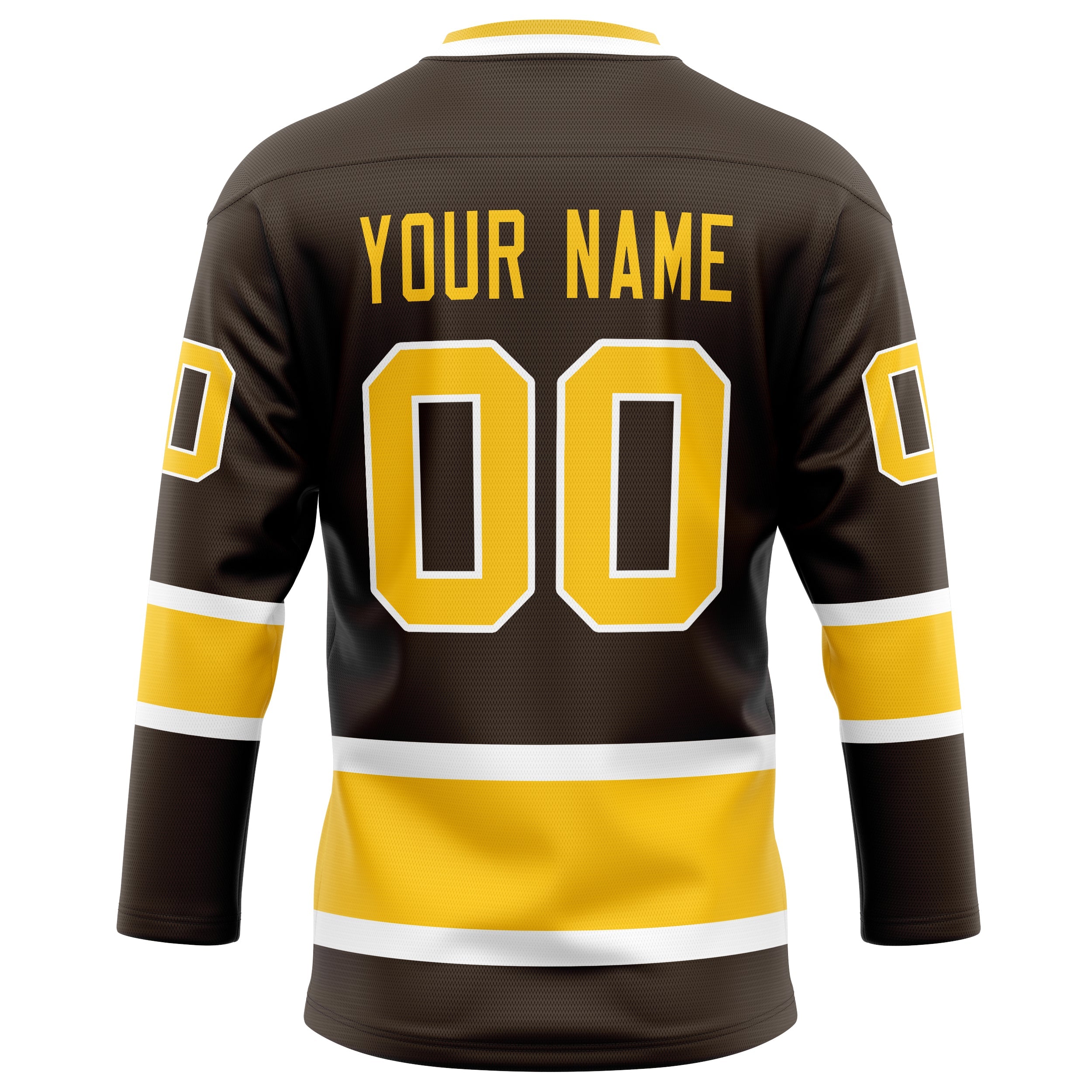 Custom Brown Gold Solid Colour Hockey Jersey