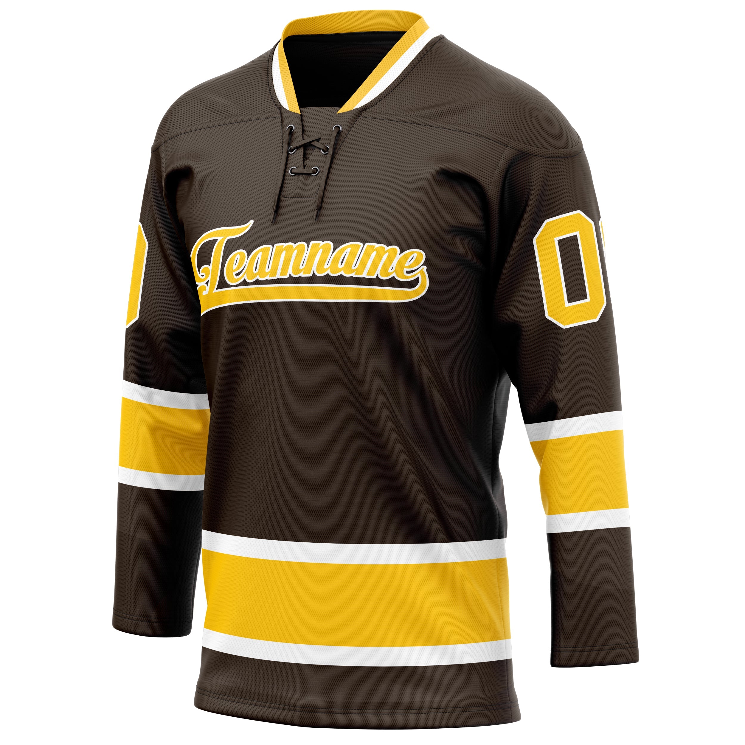 Custom Brown Gold Solid Colour Hockey Jersey
