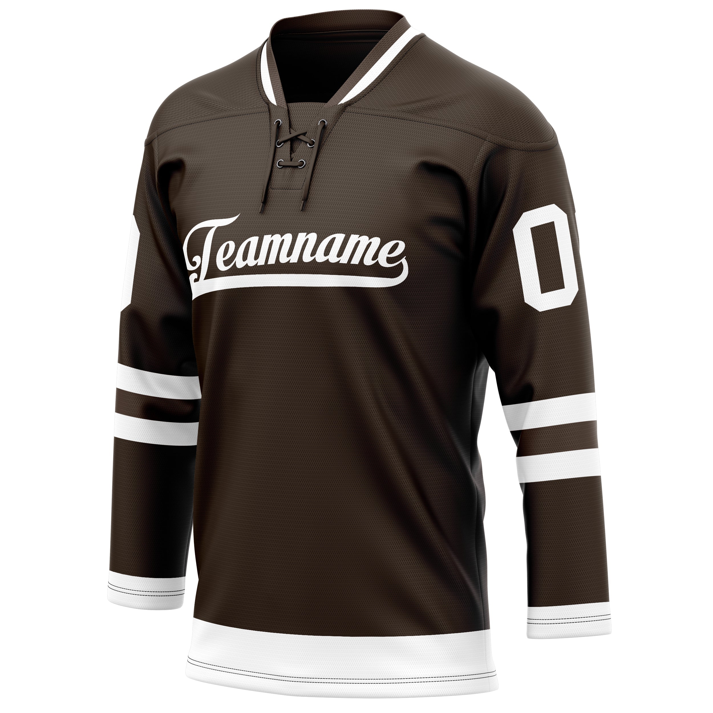 Custom Brown White Solid Colour Hockey Jersey