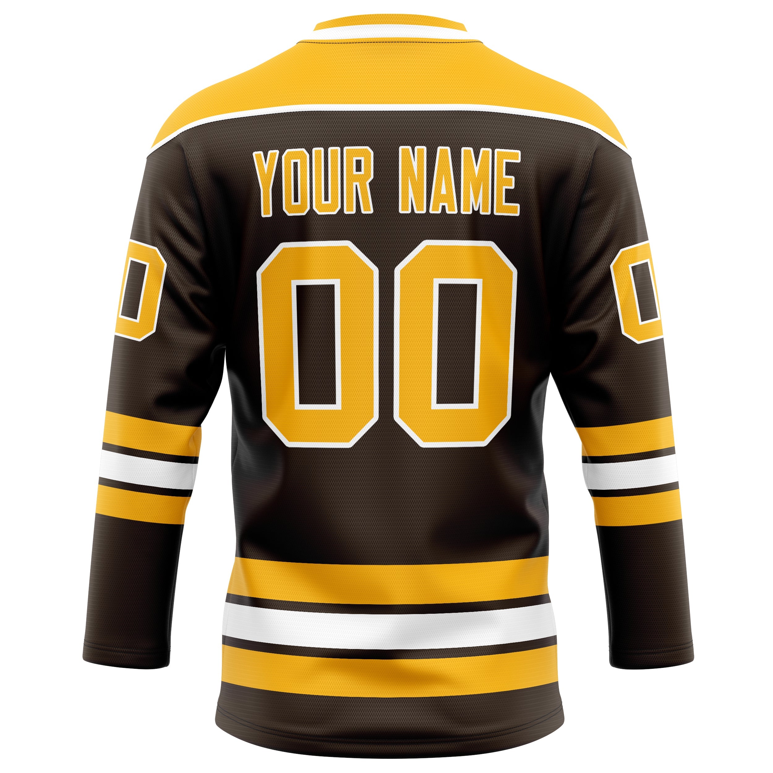 Custom Brown Gold Solid Colour Hockey Jersey