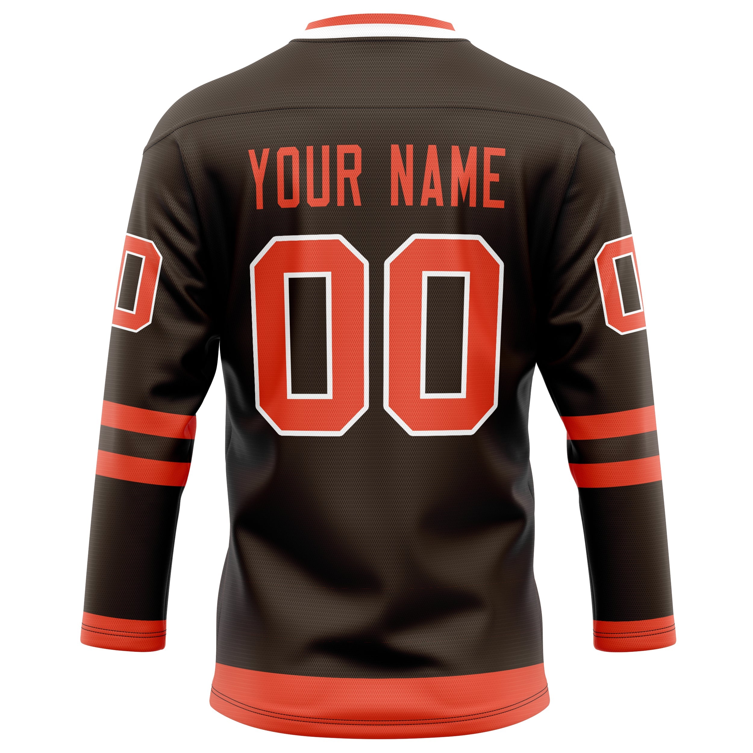 Custom Brown Orange Solid Colour Hockey Jersey
