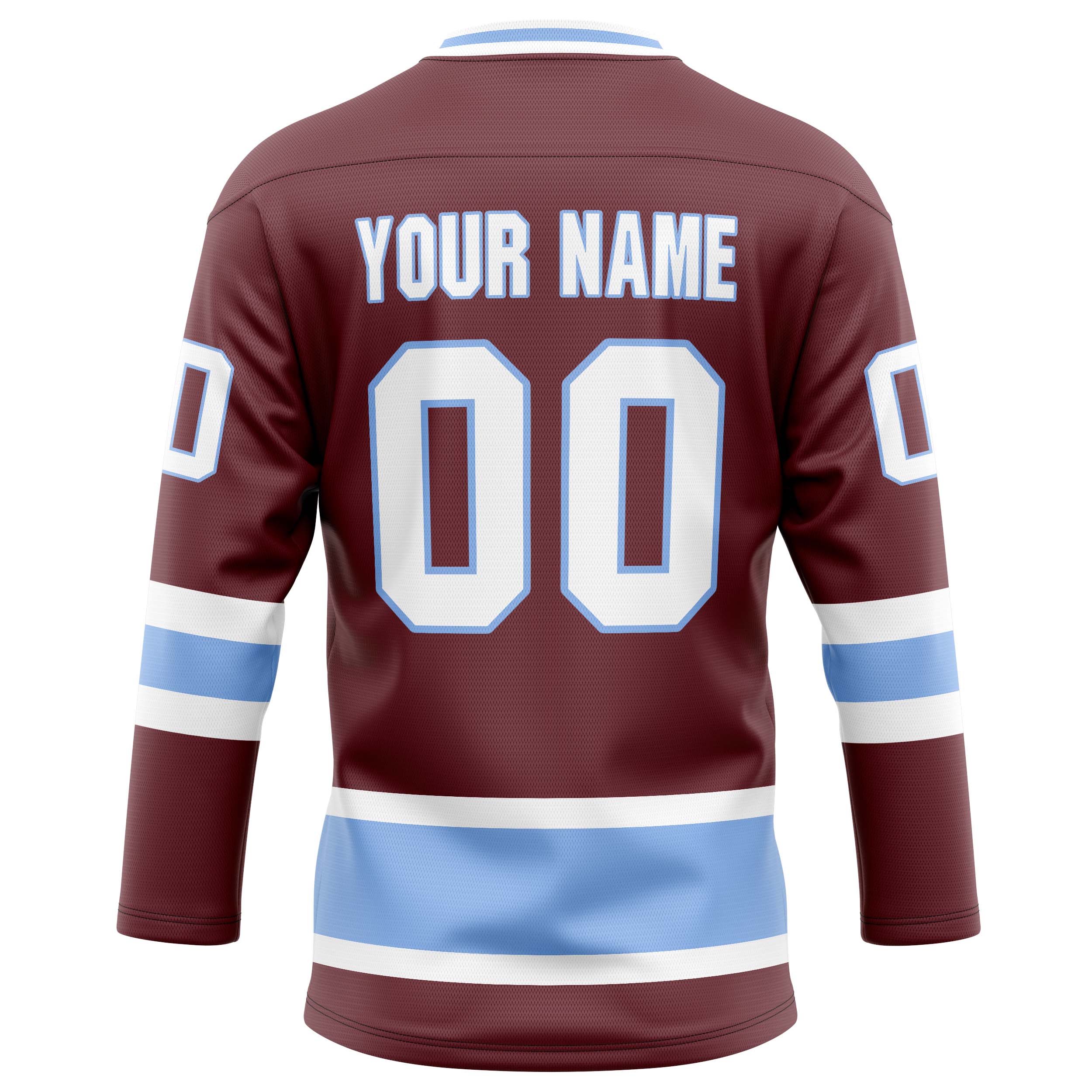 Custom Brown Light Blue Solid Colour Hockey Jersey