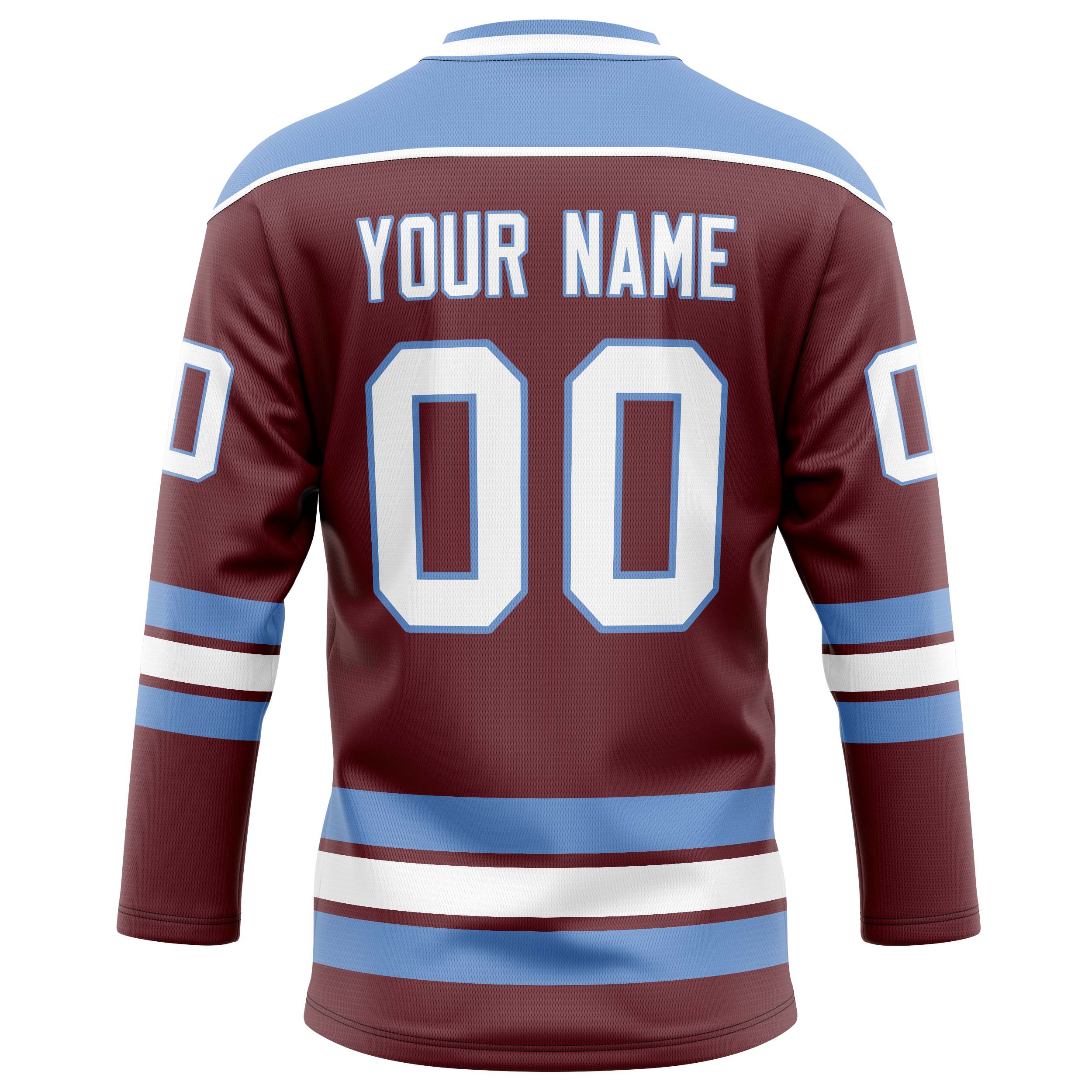 Custom Brown Light Blue Solid Colour Hockey Jersey