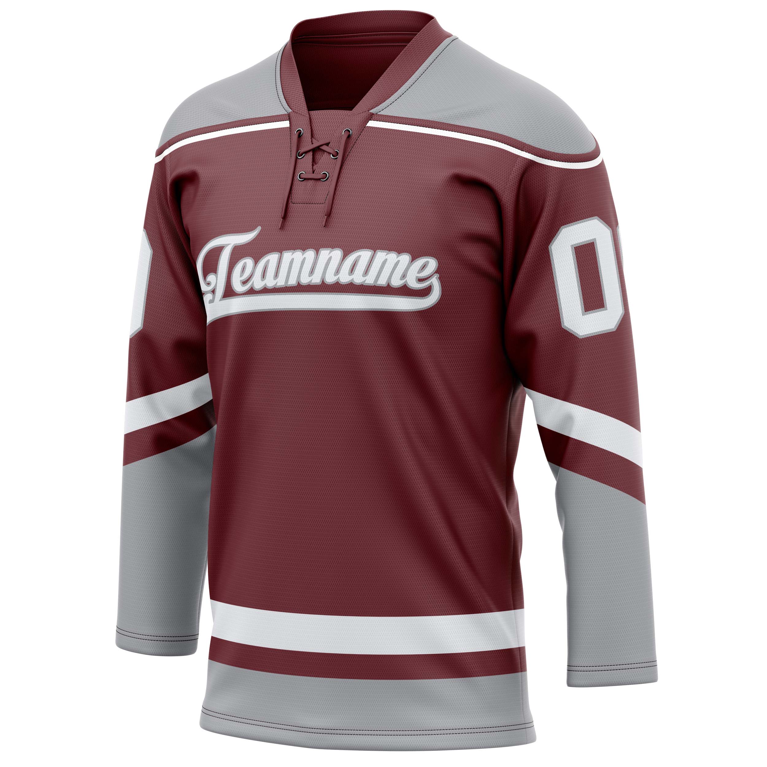 Custom Brown Gray Solid Colour Hockey Jersey