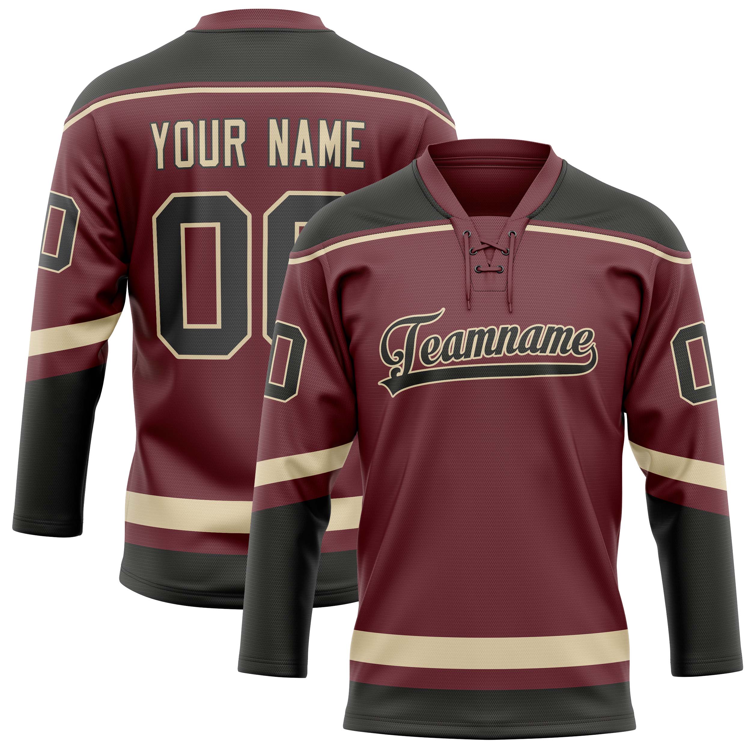 Custom Brown Black Solid Colour Hockey Jersey