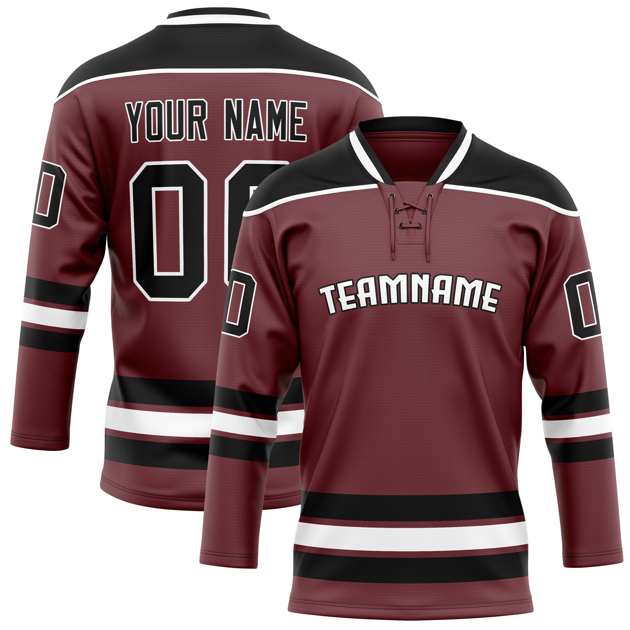 Custom Brown Black Solid Colour Hockey Jersey