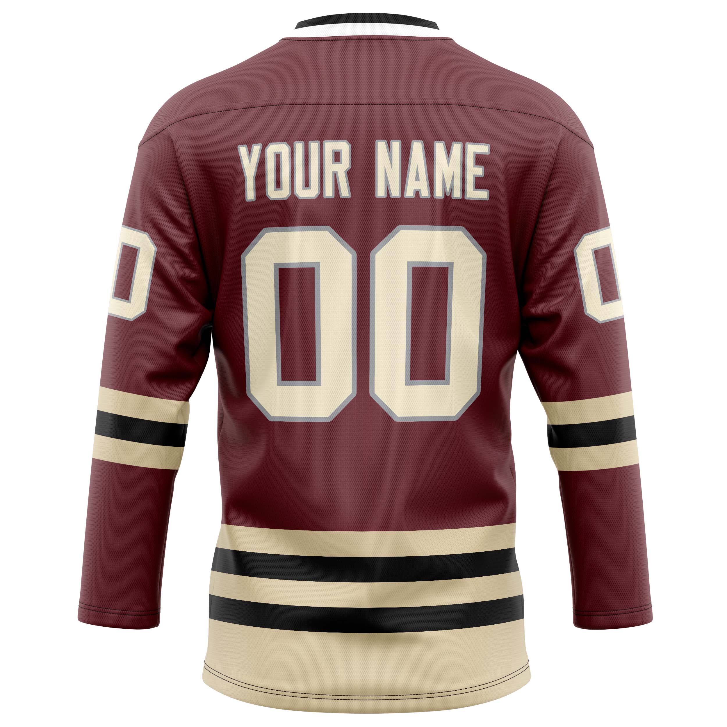 Custom Brown Cream Solid Colour Hockey Jersey