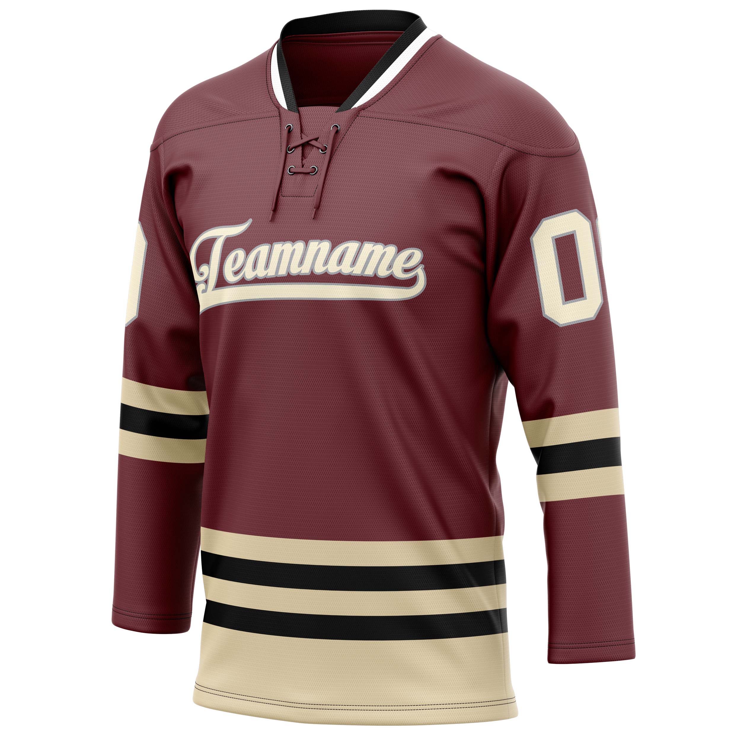 Custom Brown Cream Solid Colour Hockey Jersey