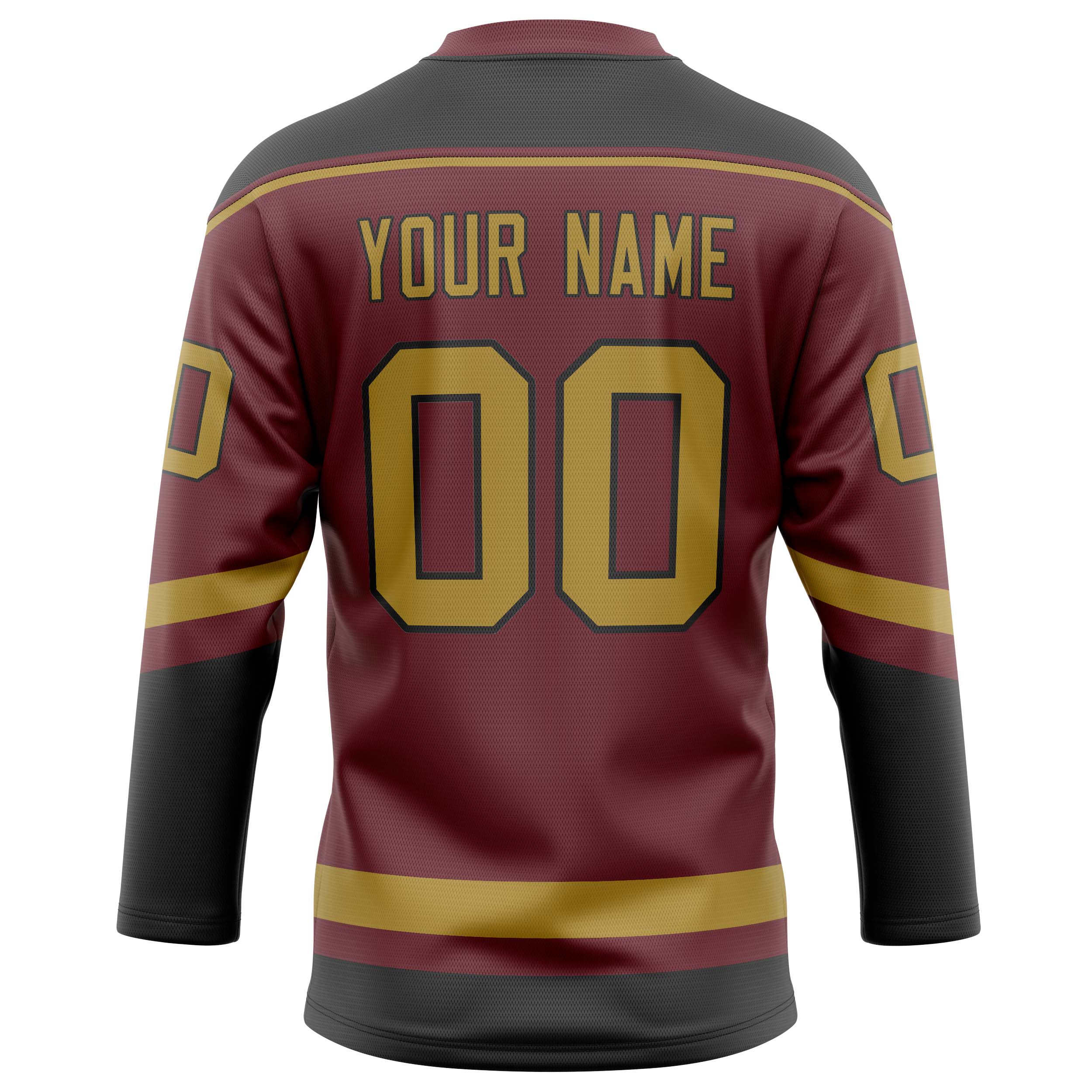 Custom Brown Old Gold Solid Colour Hockey Jersey