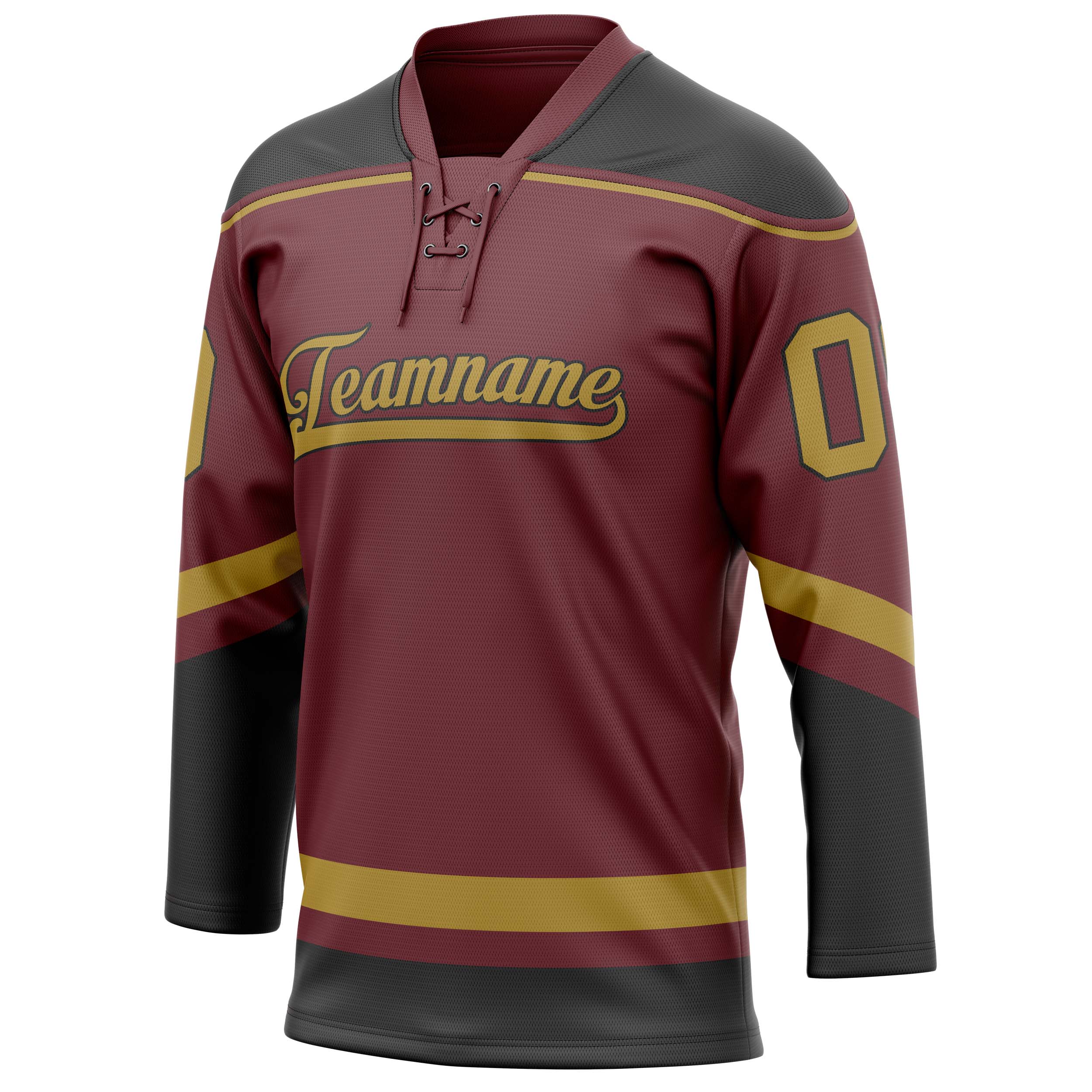 Custom Brown Old Gold Solid Colour Hockey Jersey