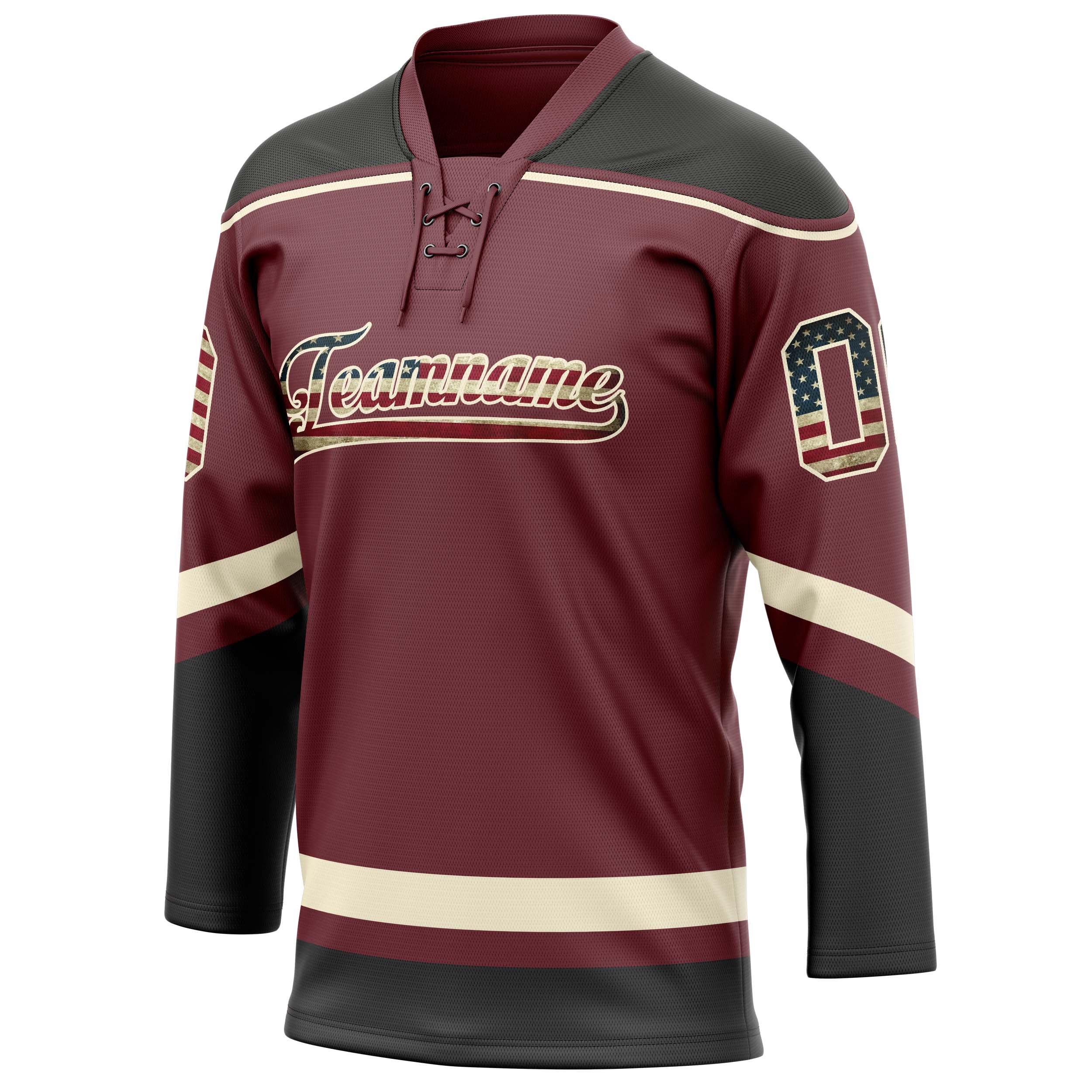 Custom Brown Cream Solid Colour Hockey Jersey