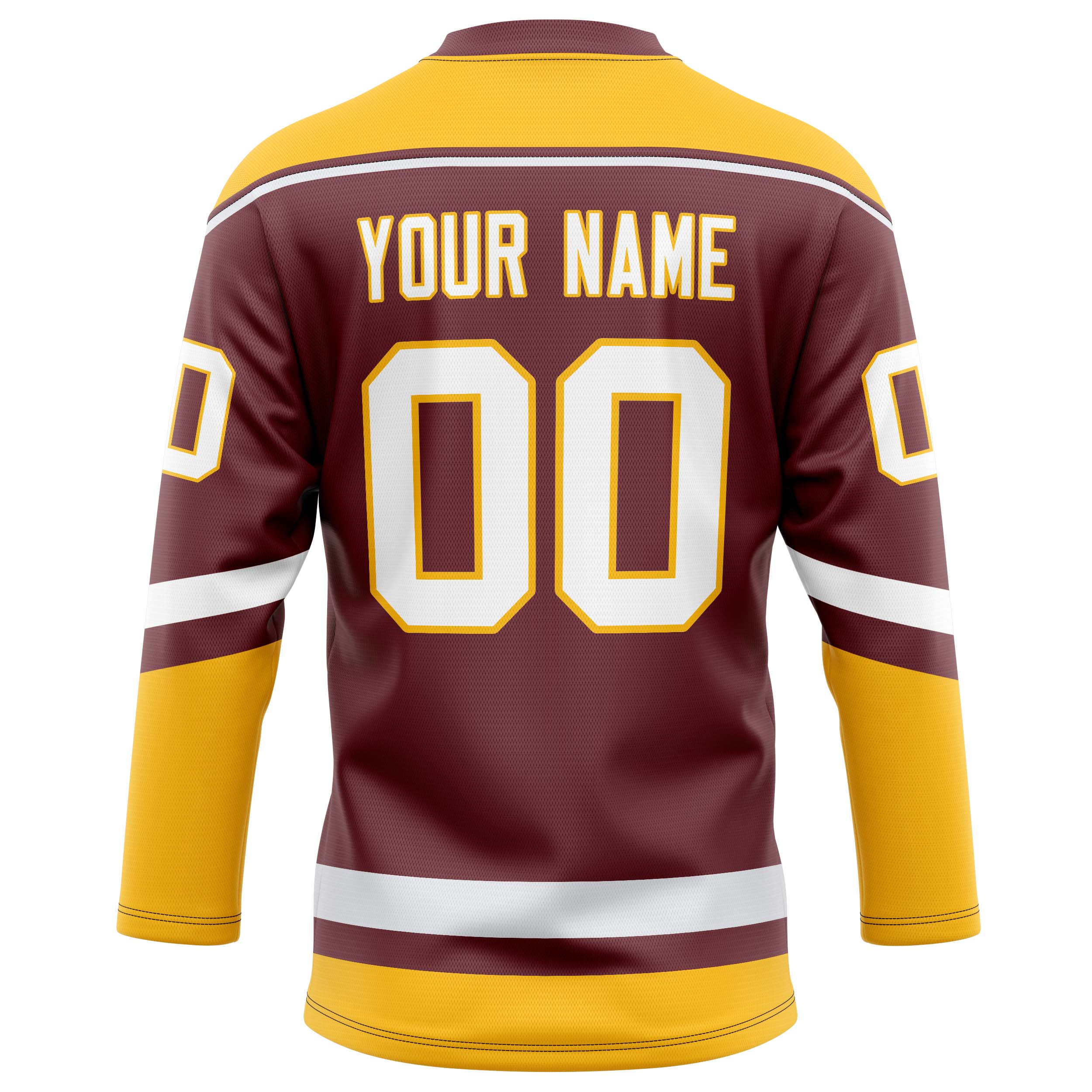 Custom Brown Gold Solid Colour Hockey Jersey