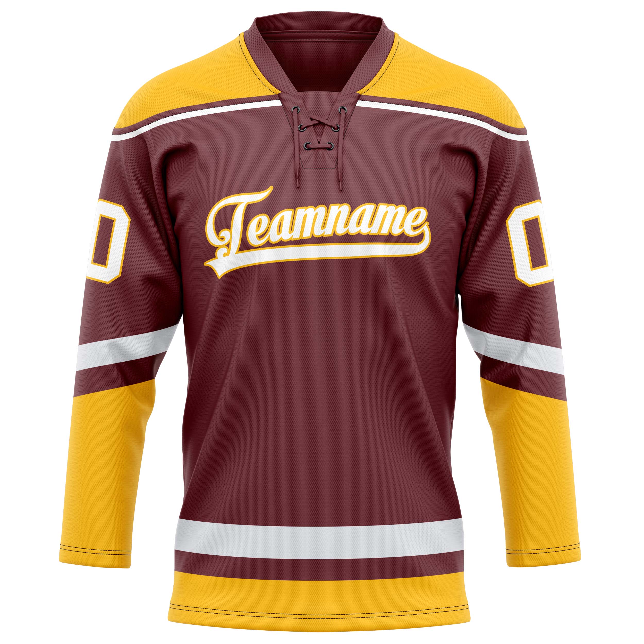 Custom Brown Gold Solid Colour Hockey Jersey