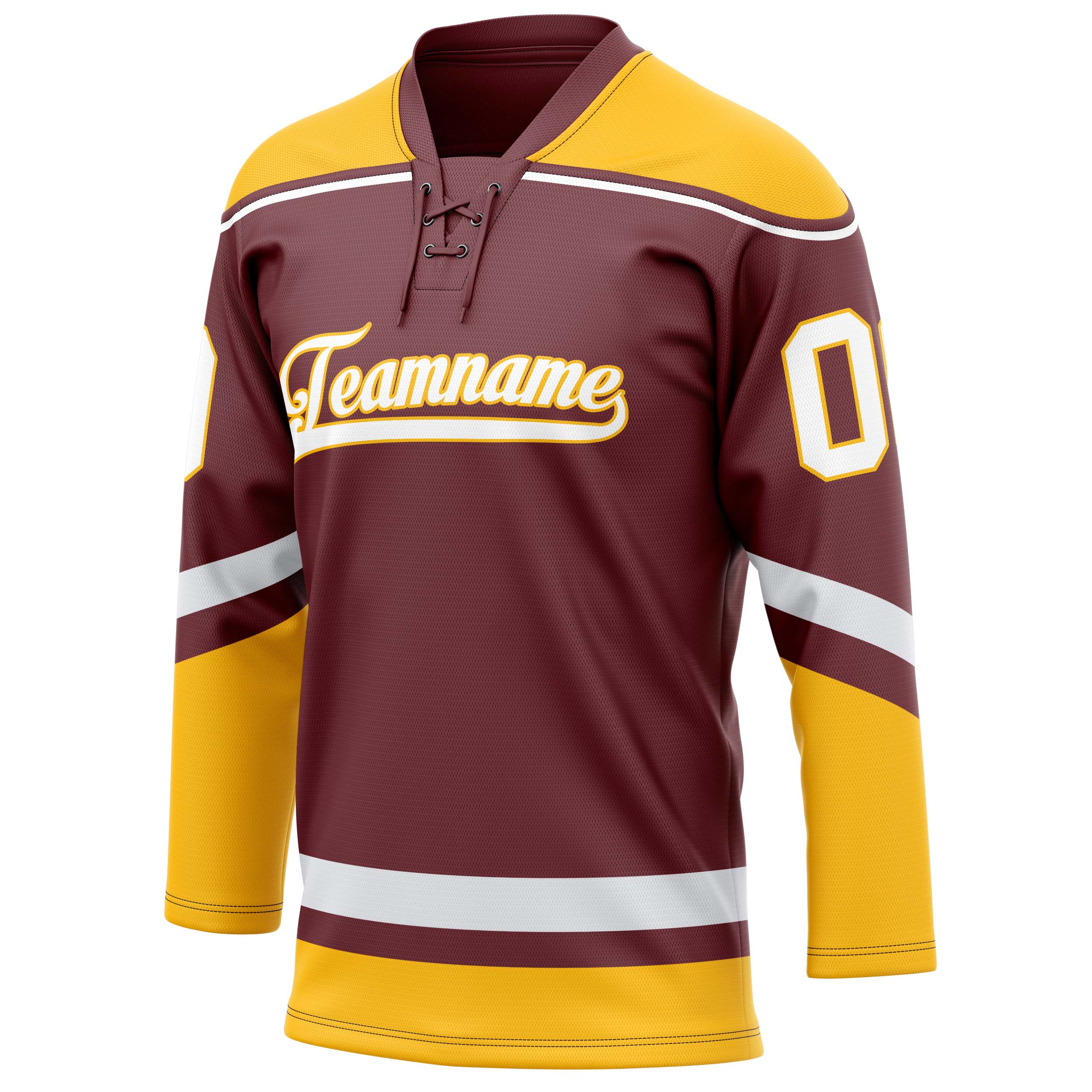 Custom Brown Gold Solid Colour Hockey Jersey