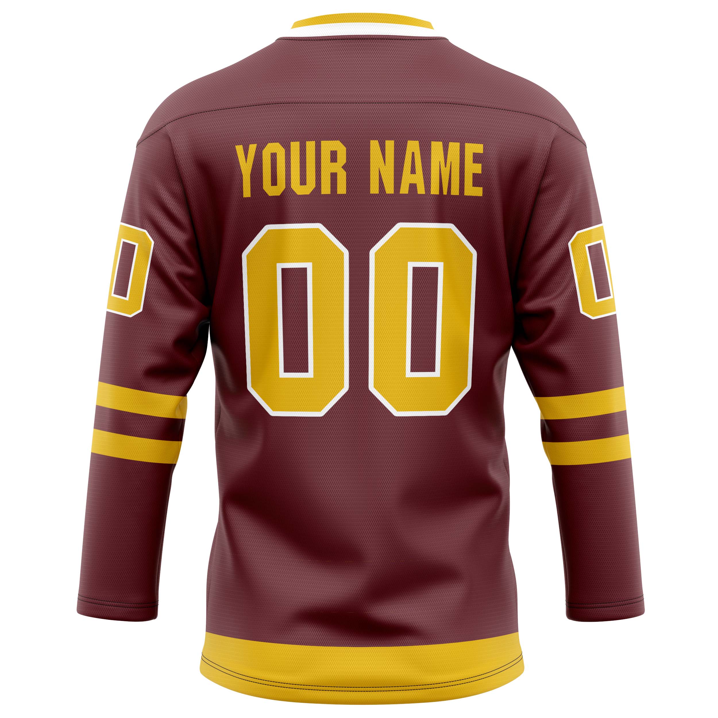 Custom Brown Gold Solid Colour Hockey Jersey