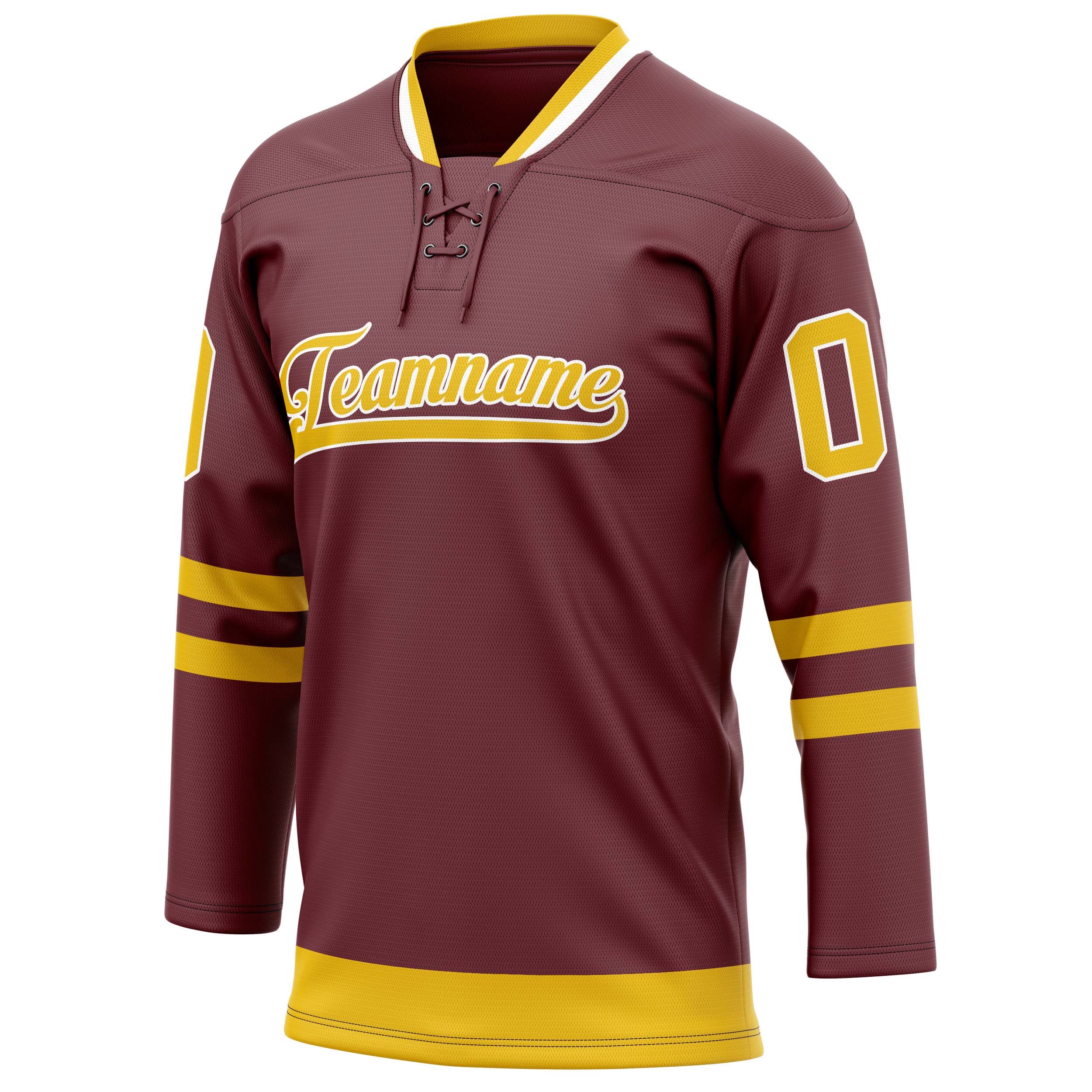 Custom Brown Gold Solid Colour Hockey Jersey
