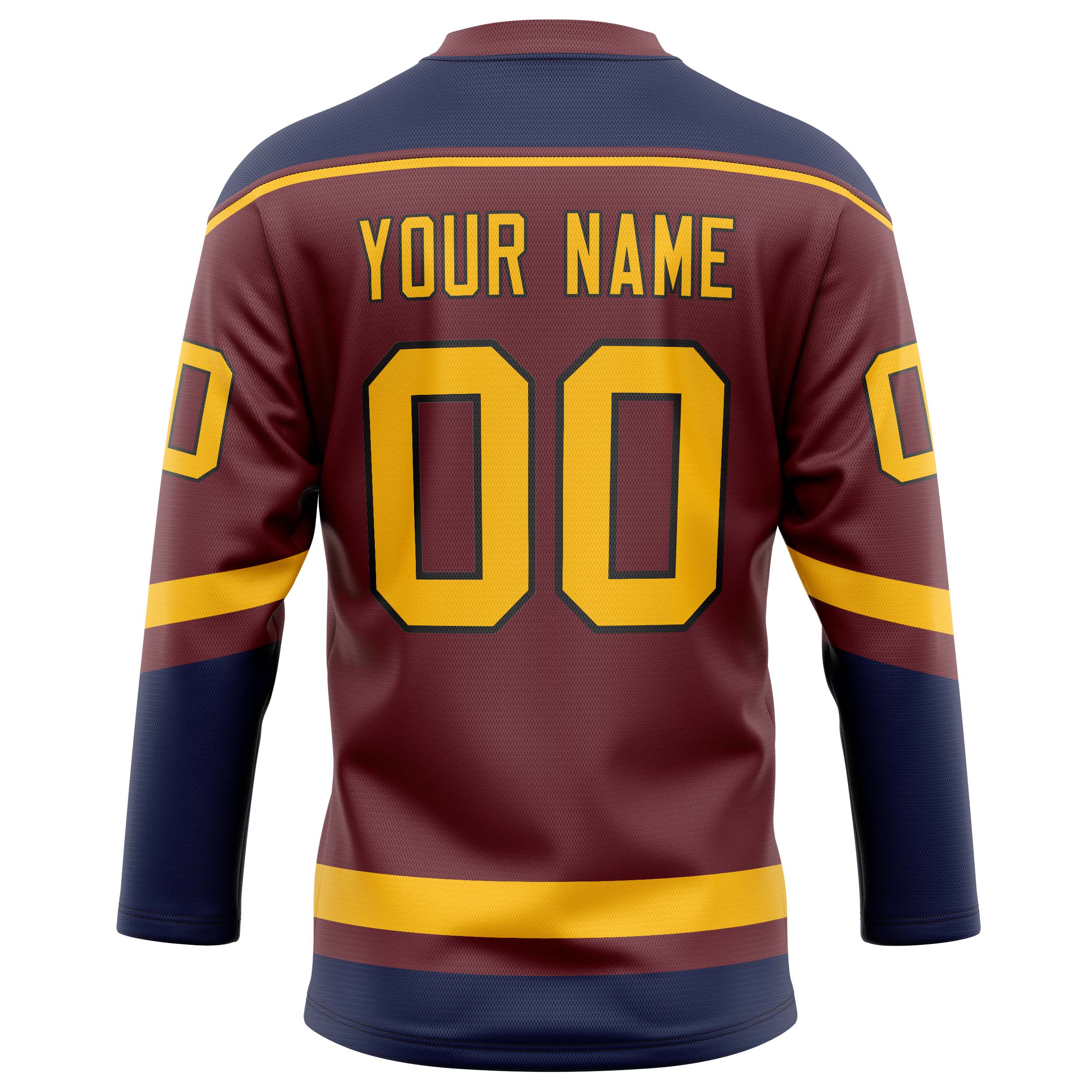 Custom Brown Navy Solid Colour Hockey Jersey