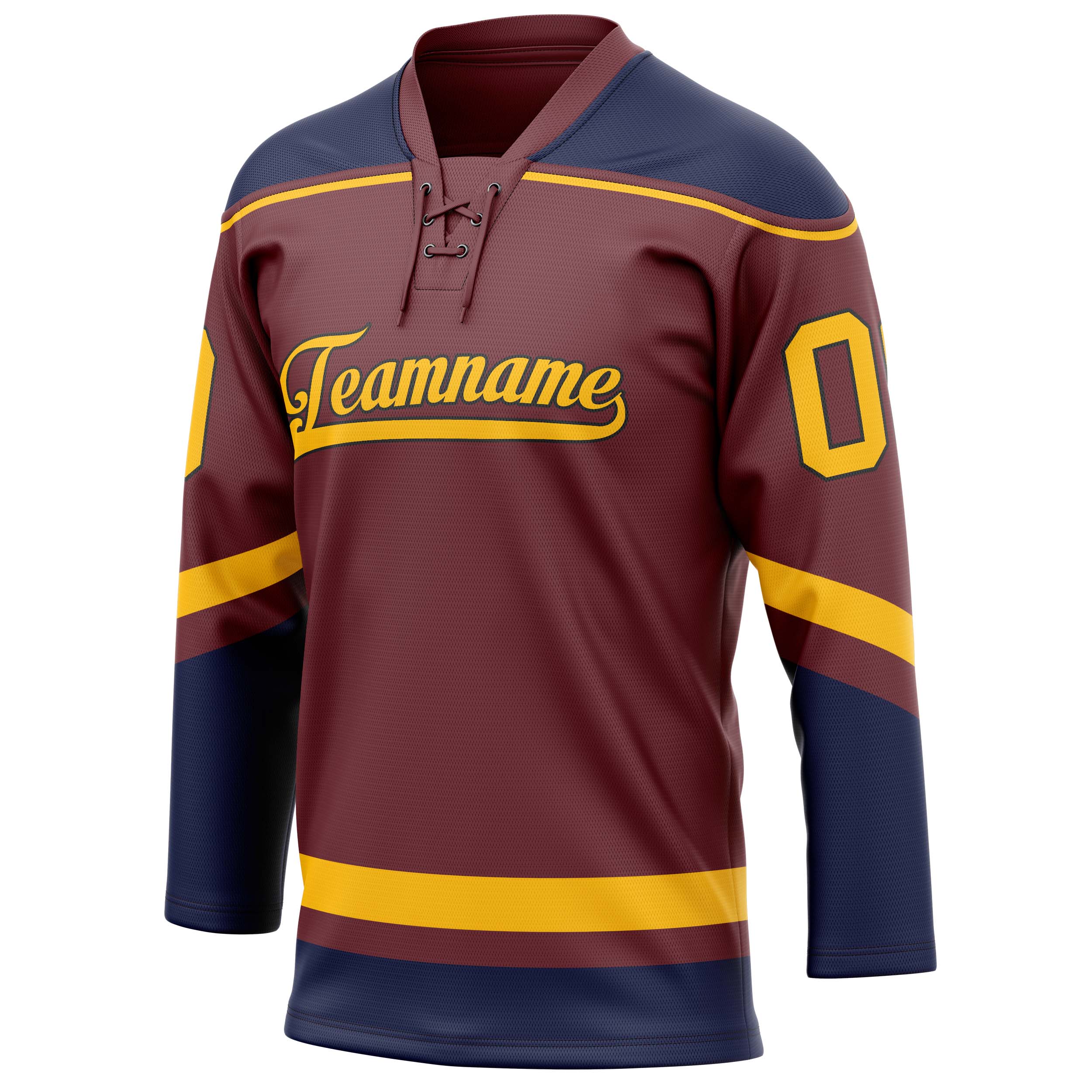 Custom Brown Navy Solid Colour Hockey Jersey