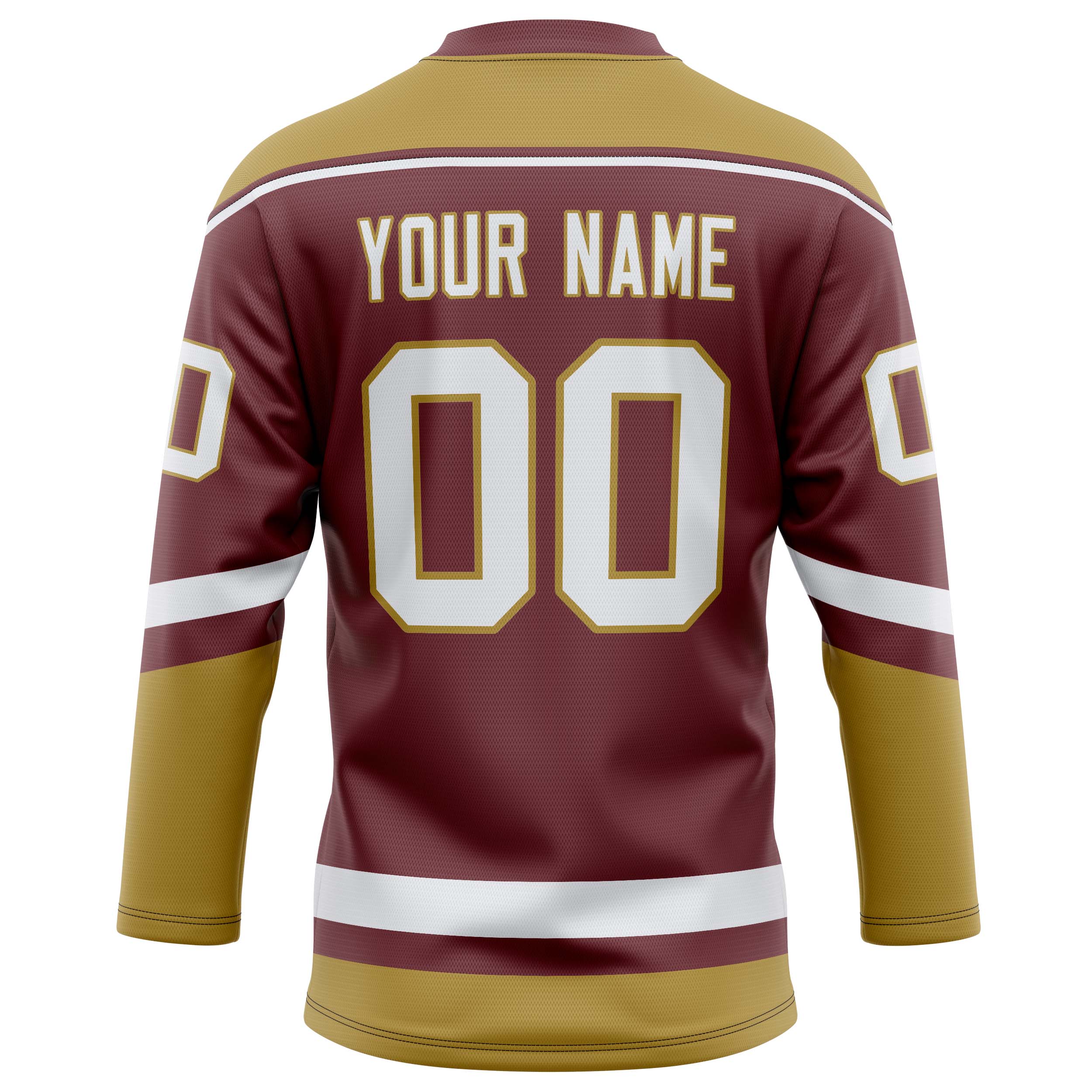 Custom Brown Old Gold Solid Colour Hockey Jersey
