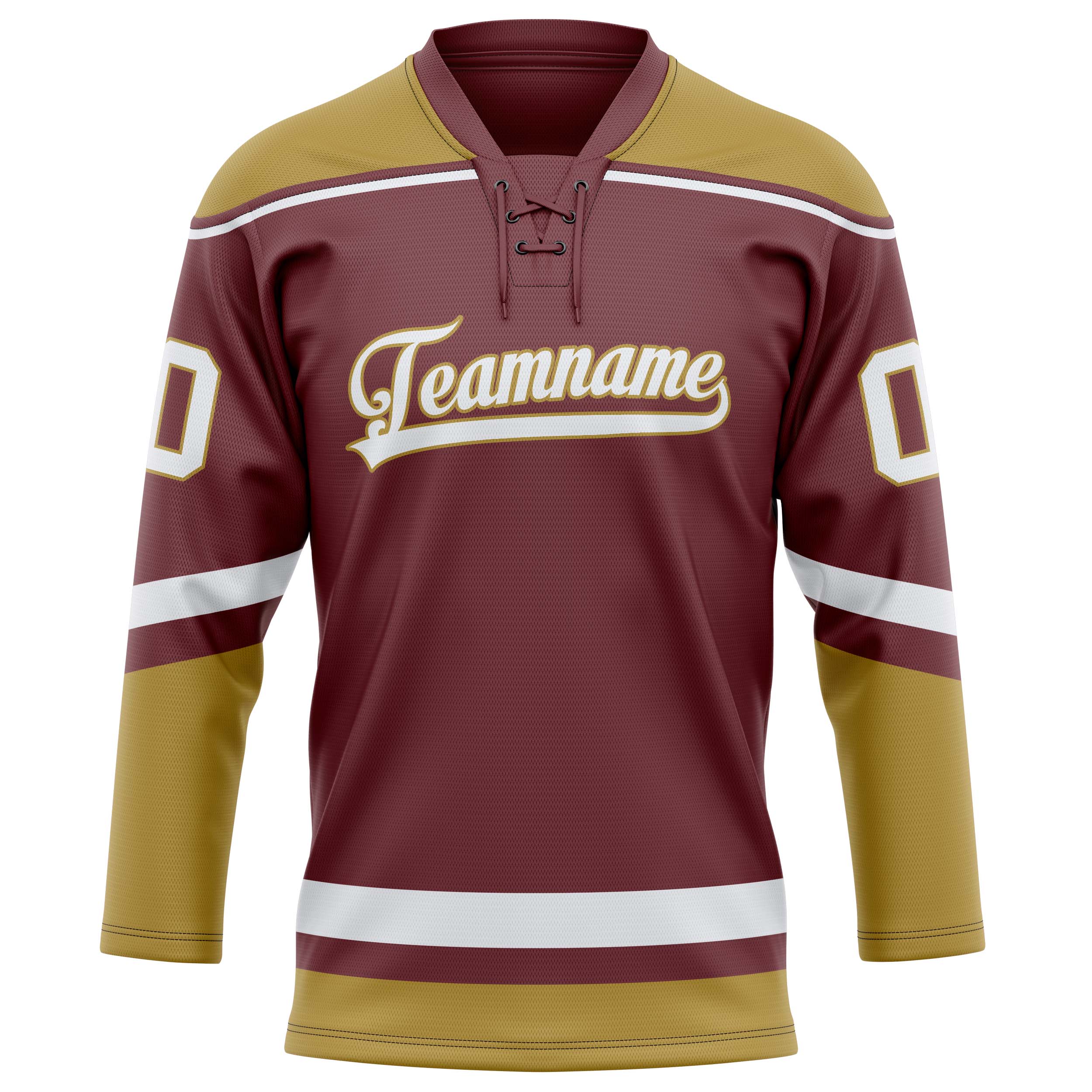 Custom Brown Old Gold Solid Colour Hockey Jersey