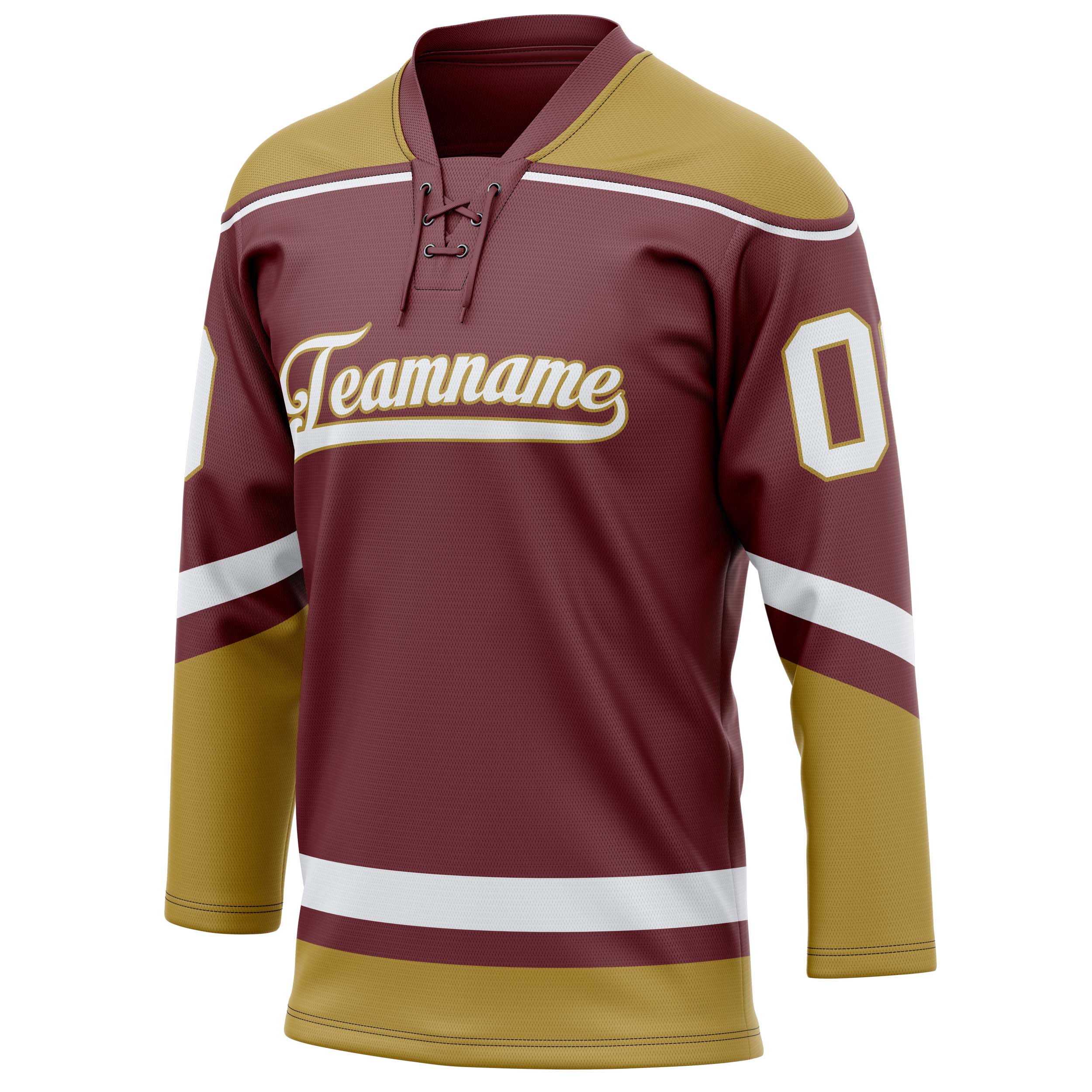 Custom Brown Old Gold Solid Colour Hockey Jersey