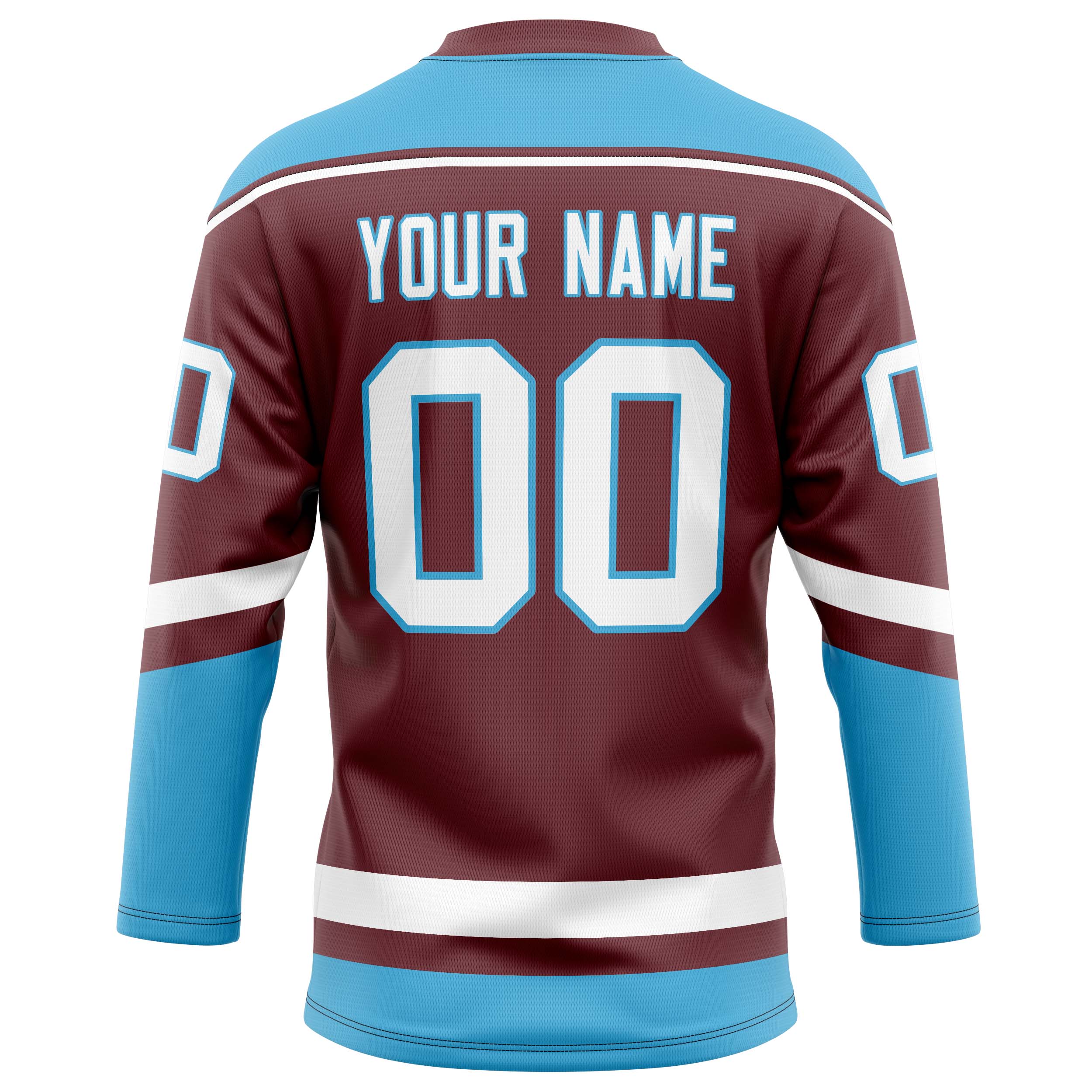 Custom Brown Blue Solid Colour Hockey Jersey