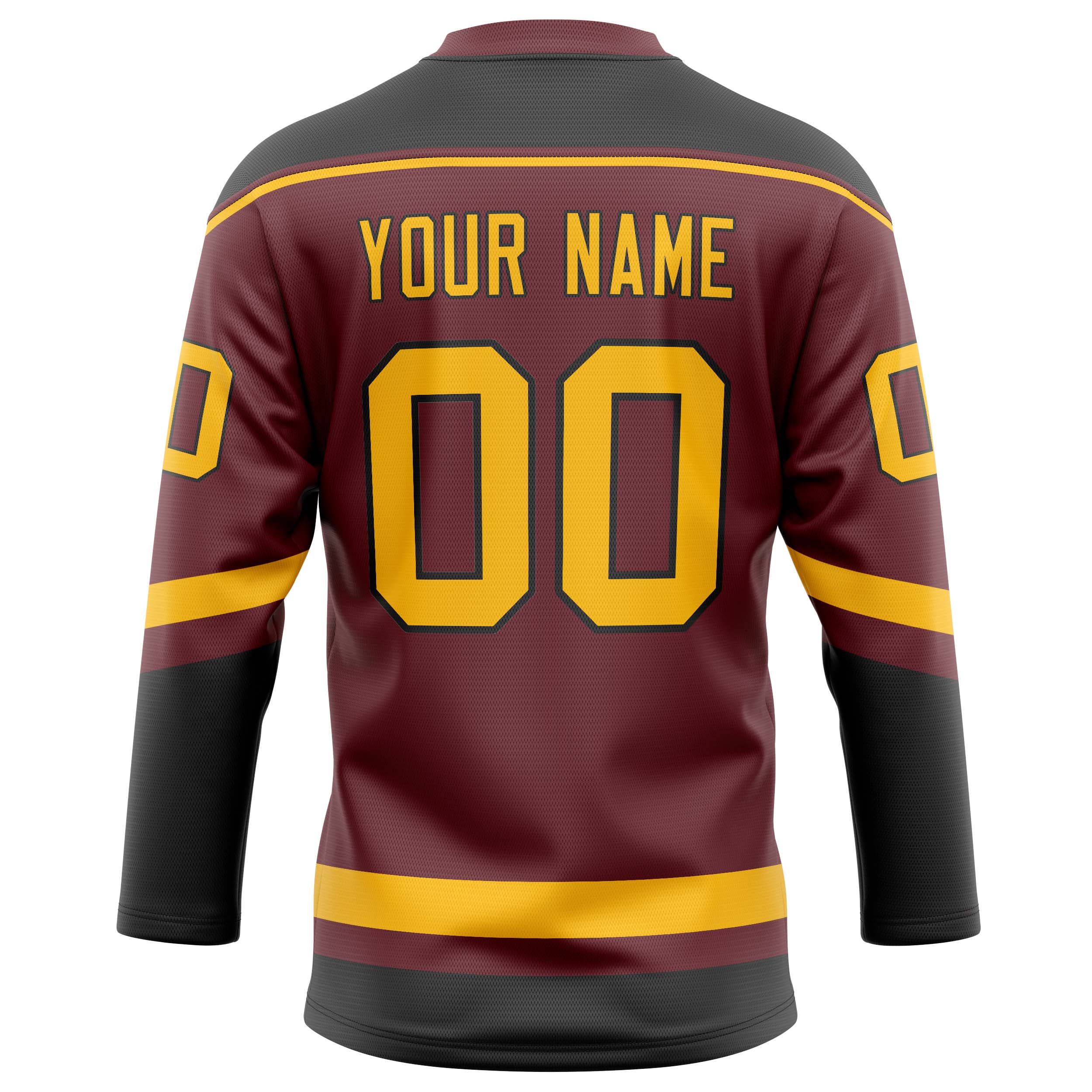 Custom Brown Gold Solid Colour Hockey Jersey