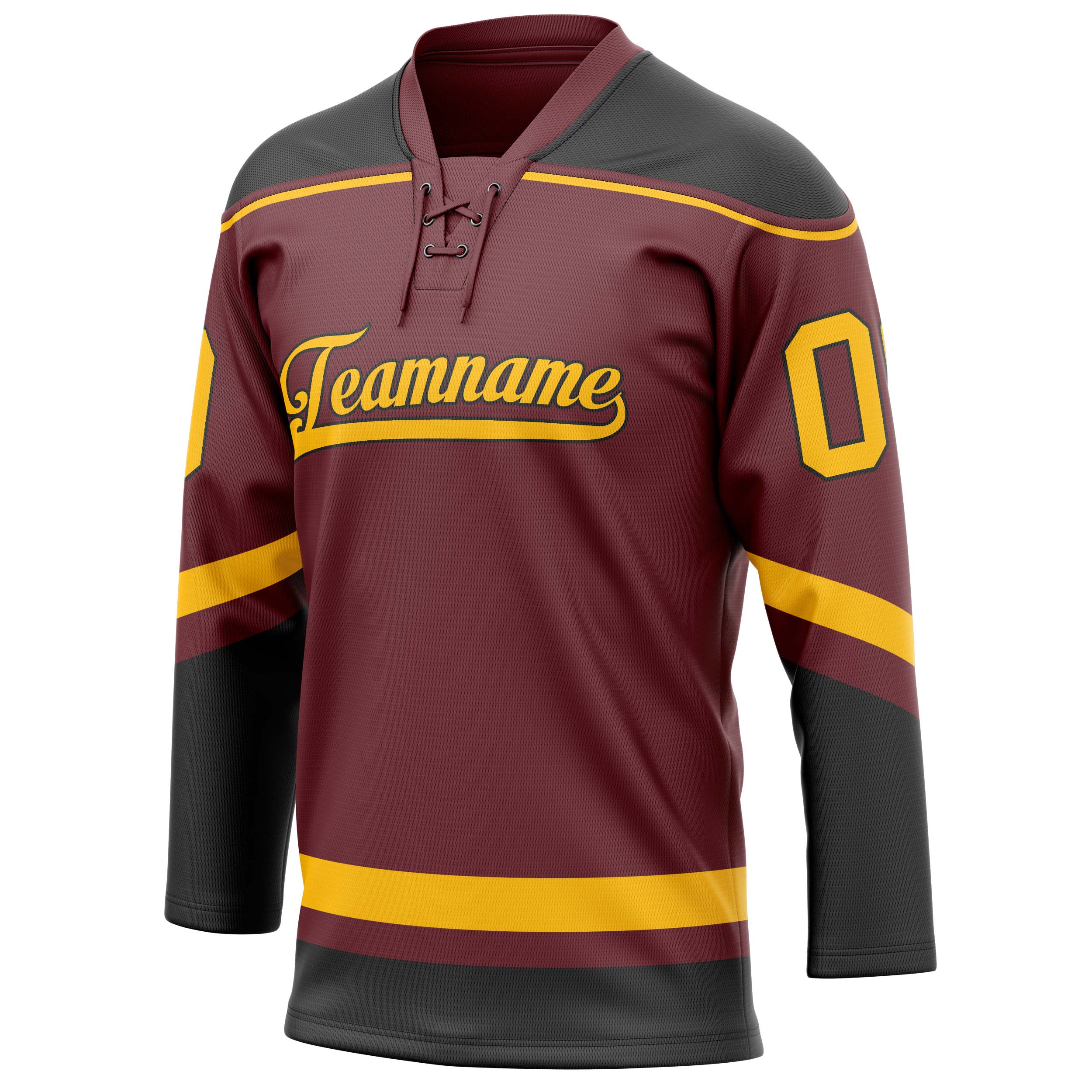 Custom Brown Gold Solid Colour Hockey Jersey
