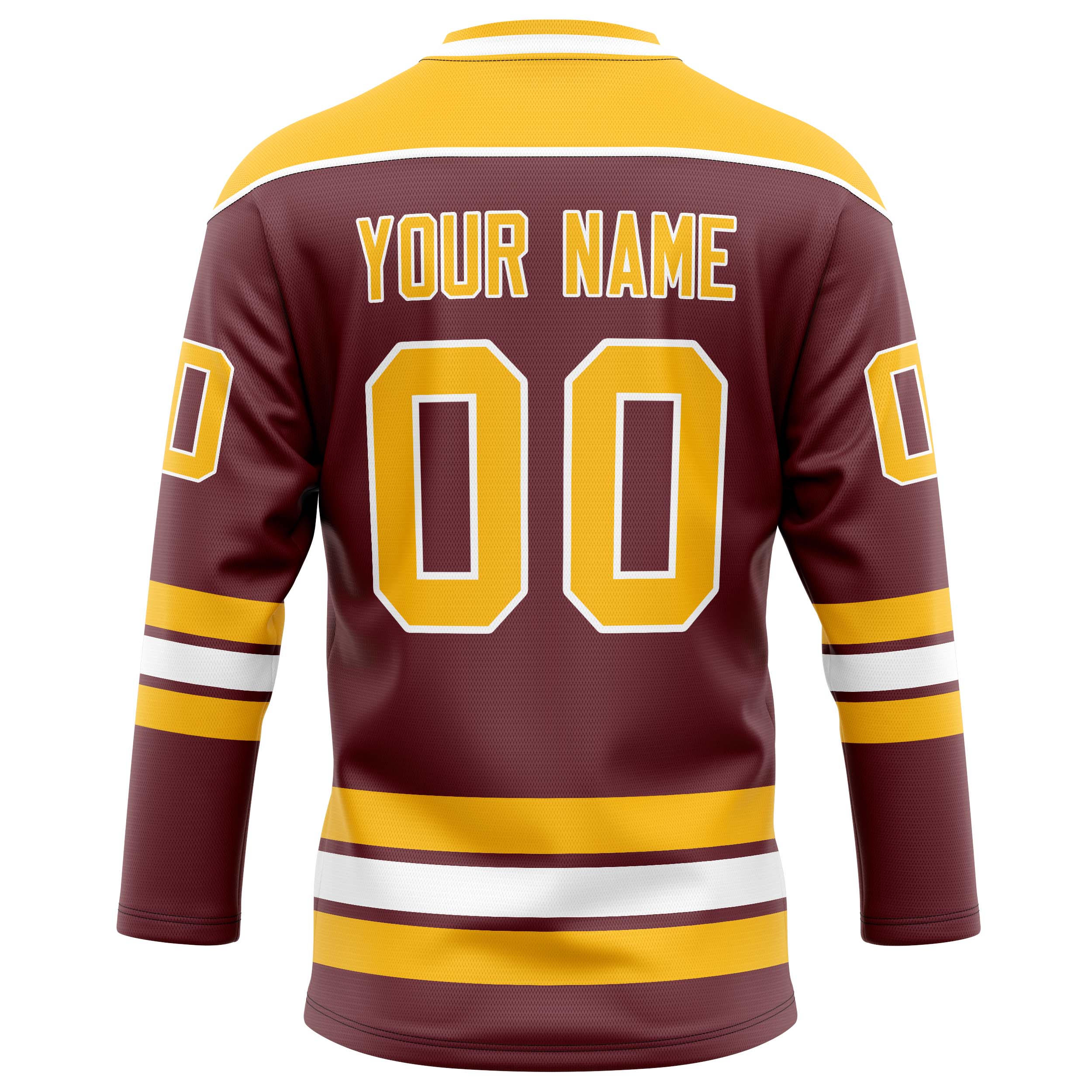 Custom Brown Gold Solid Colour Hockey Jersey