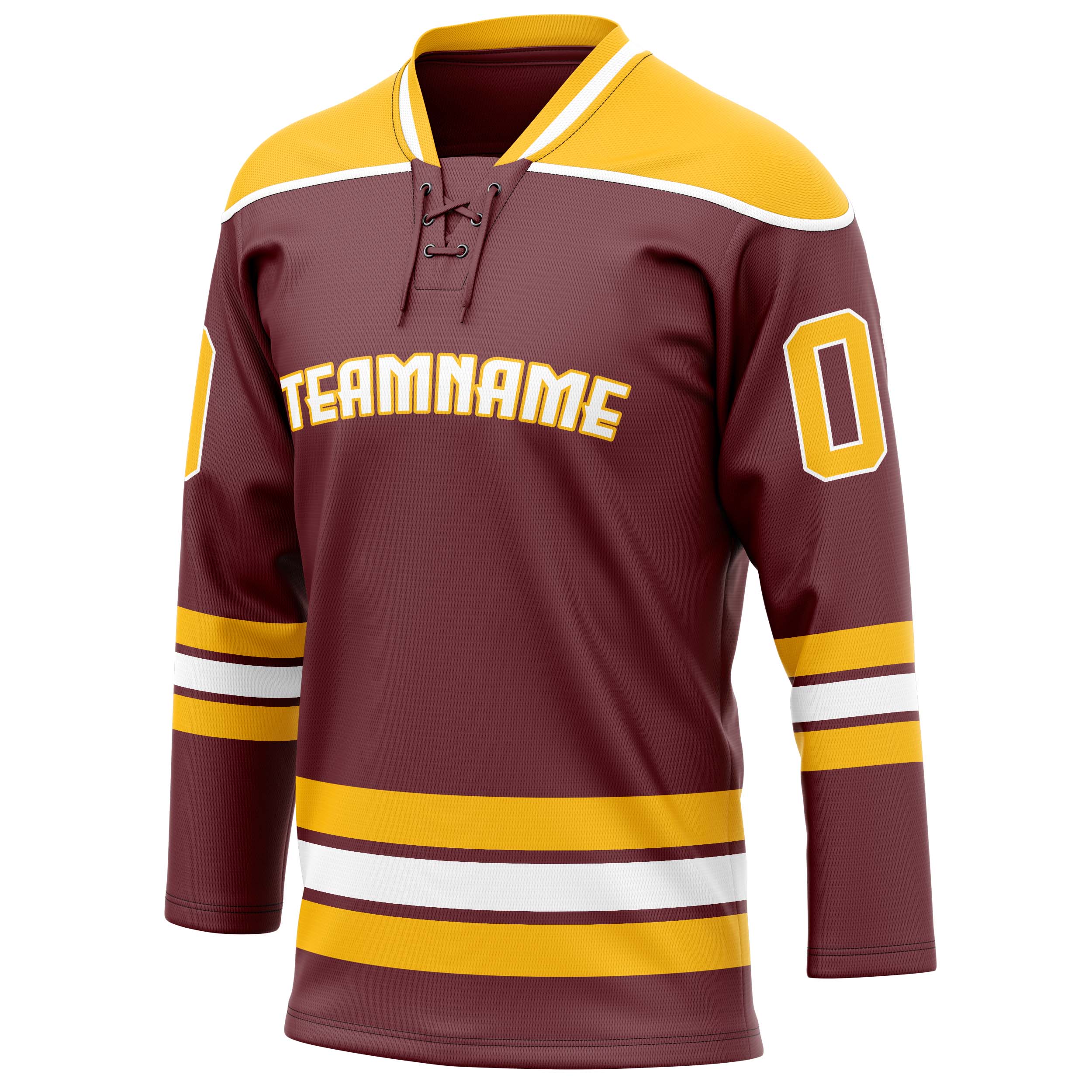 Custom Brown Gold Solid Colour Hockey Jersey