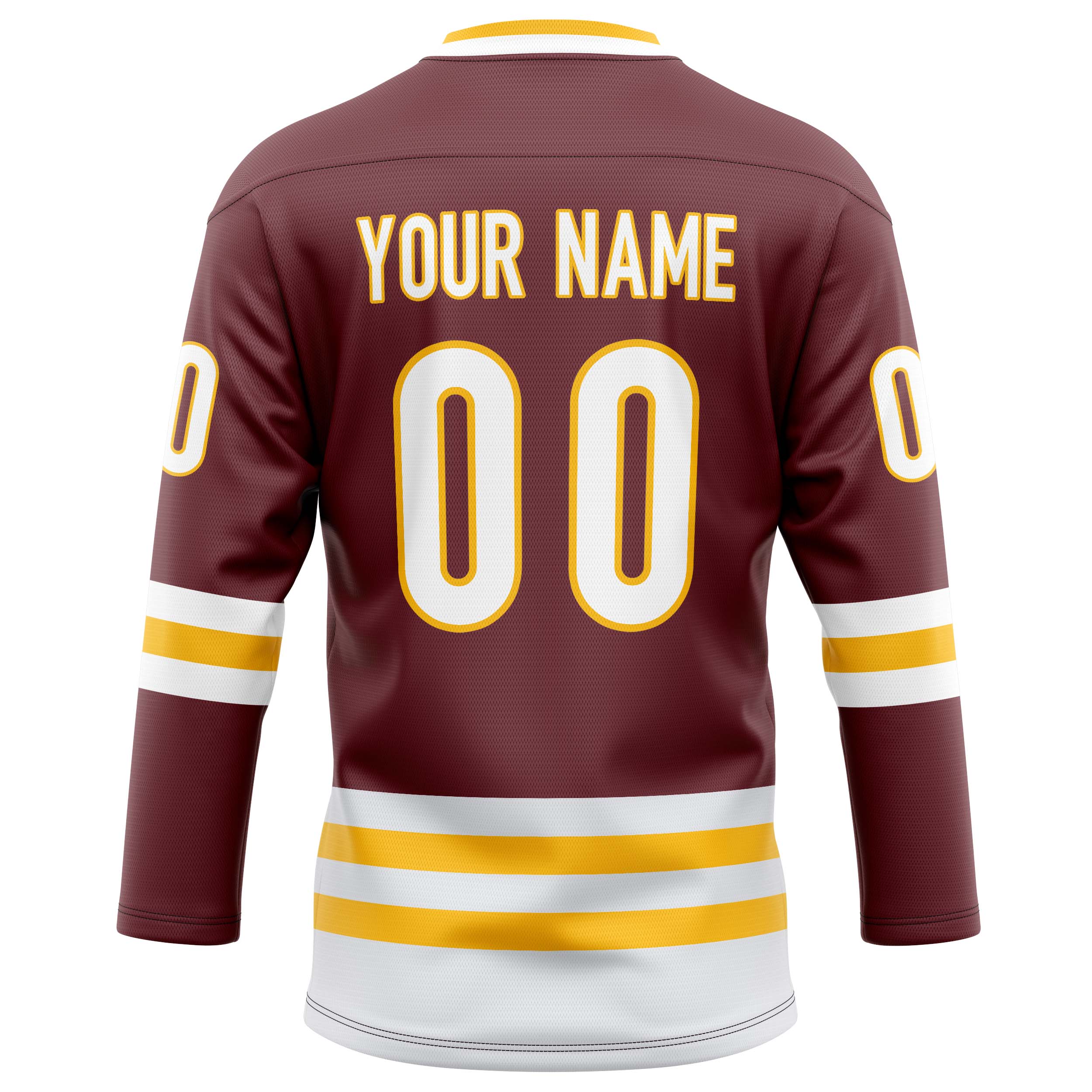 Custom Brown Gold Solid Colour Hockey Jersey