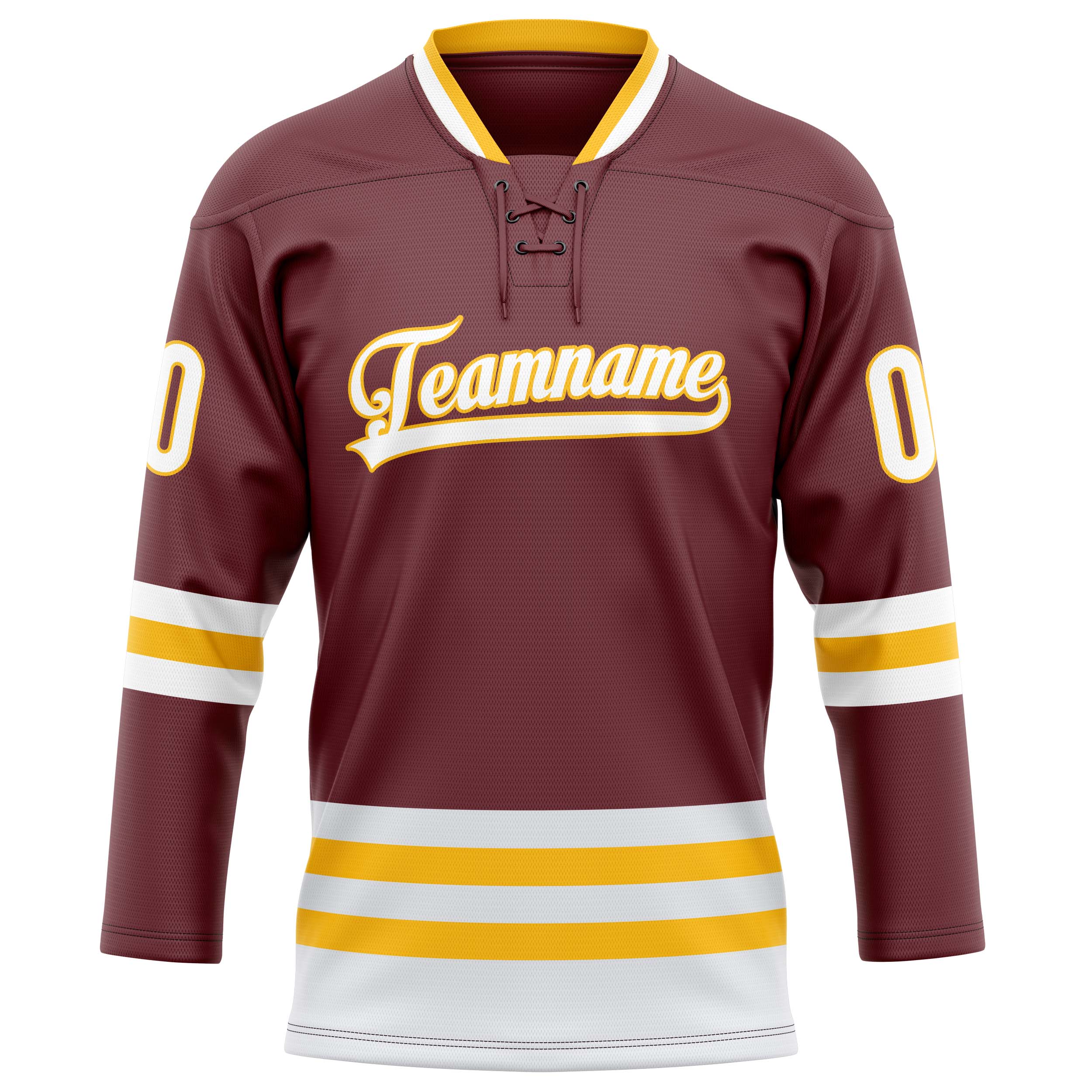 Custom Brown Gold Solid Colour Hockey Jersey