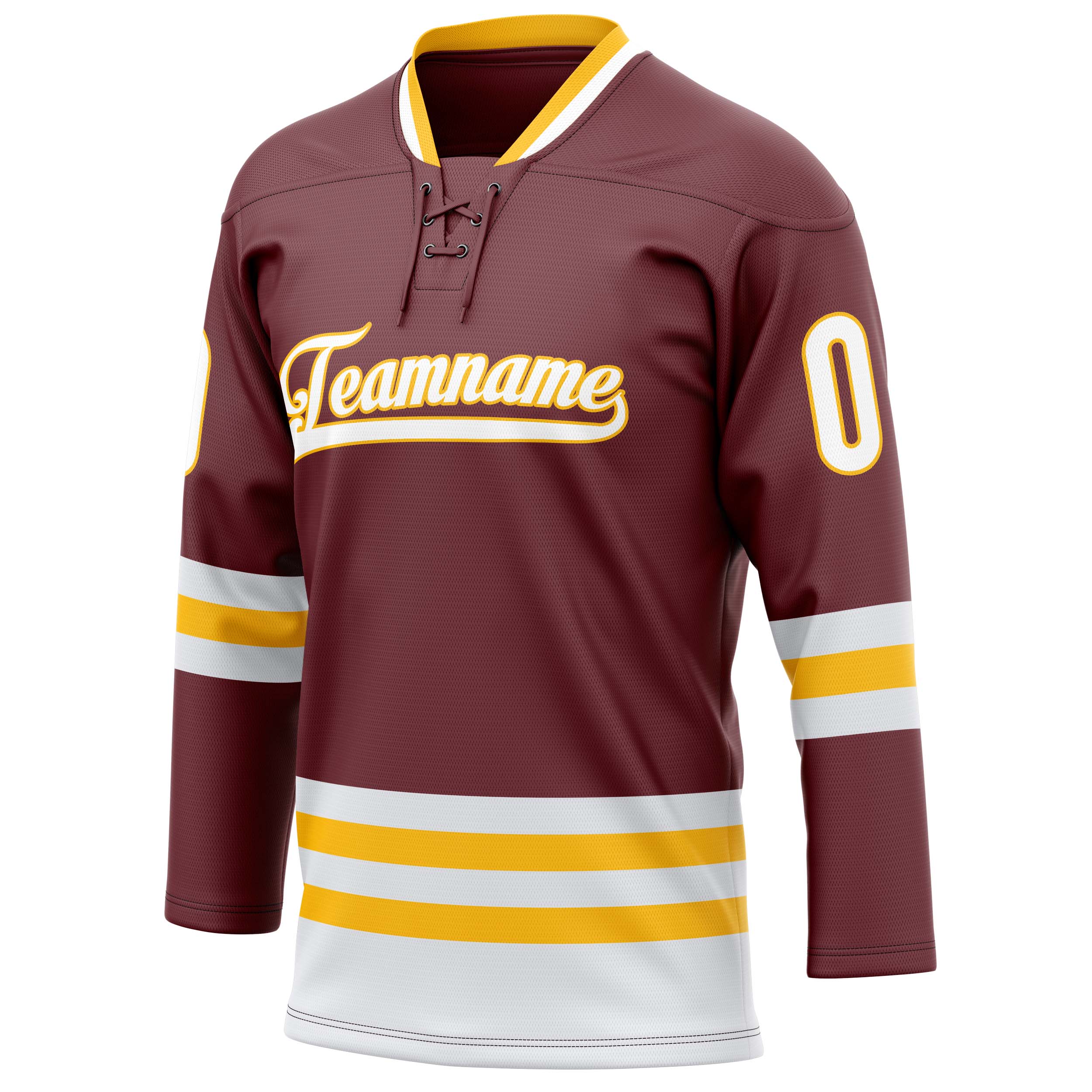 Custom Brown Gold Solid Colour Hockey Jersey