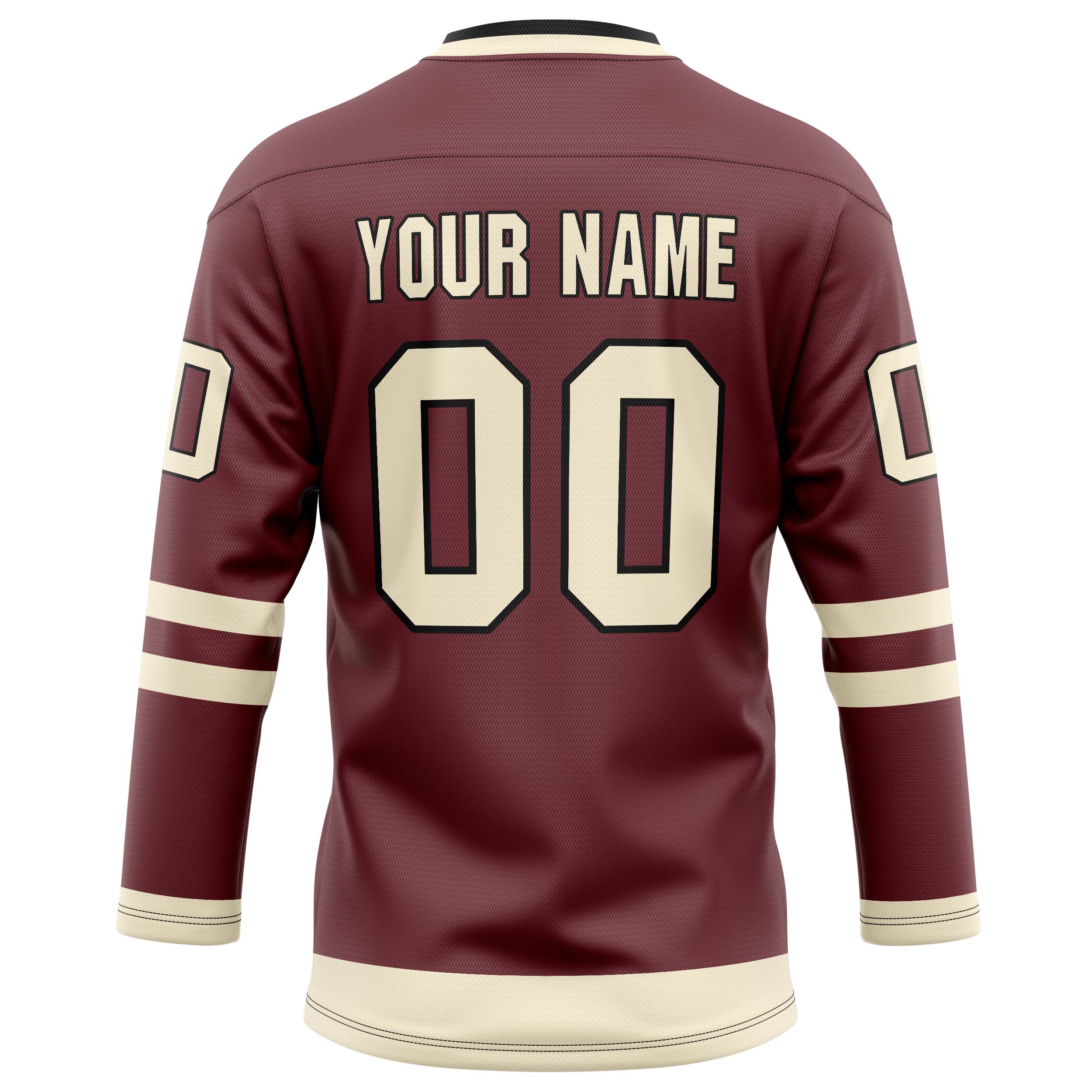 Custom Brown Cream Solid Colour Hockey Jersey
