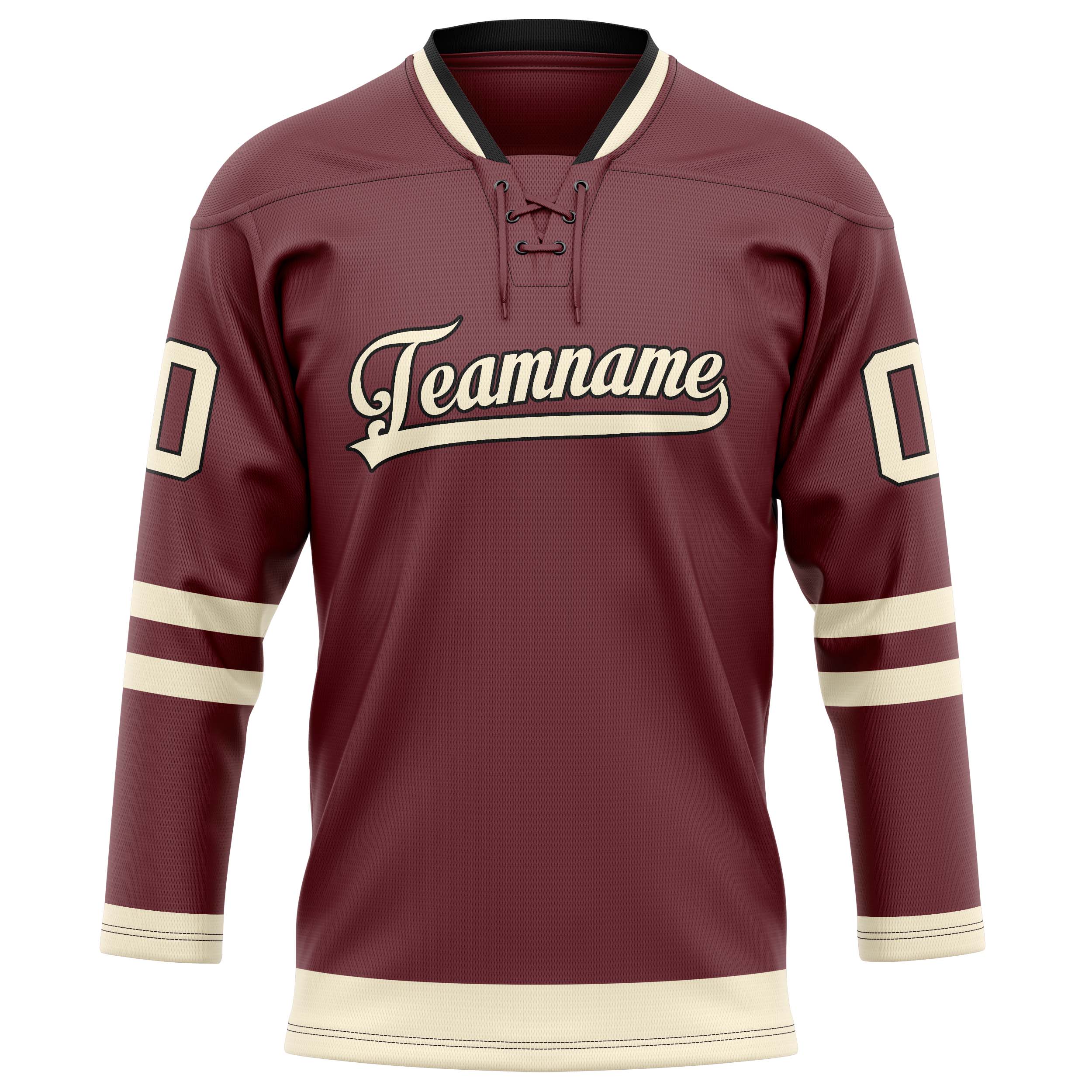 Custom Brown Cream Solid Colour Hockey Jersey