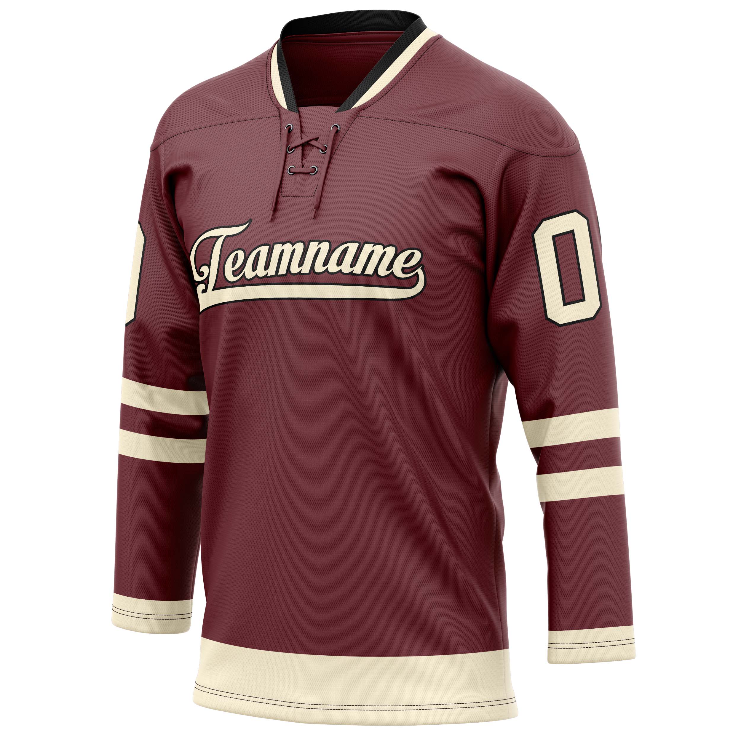 Custom Brown Cream Solid Colour Hockey Jersey