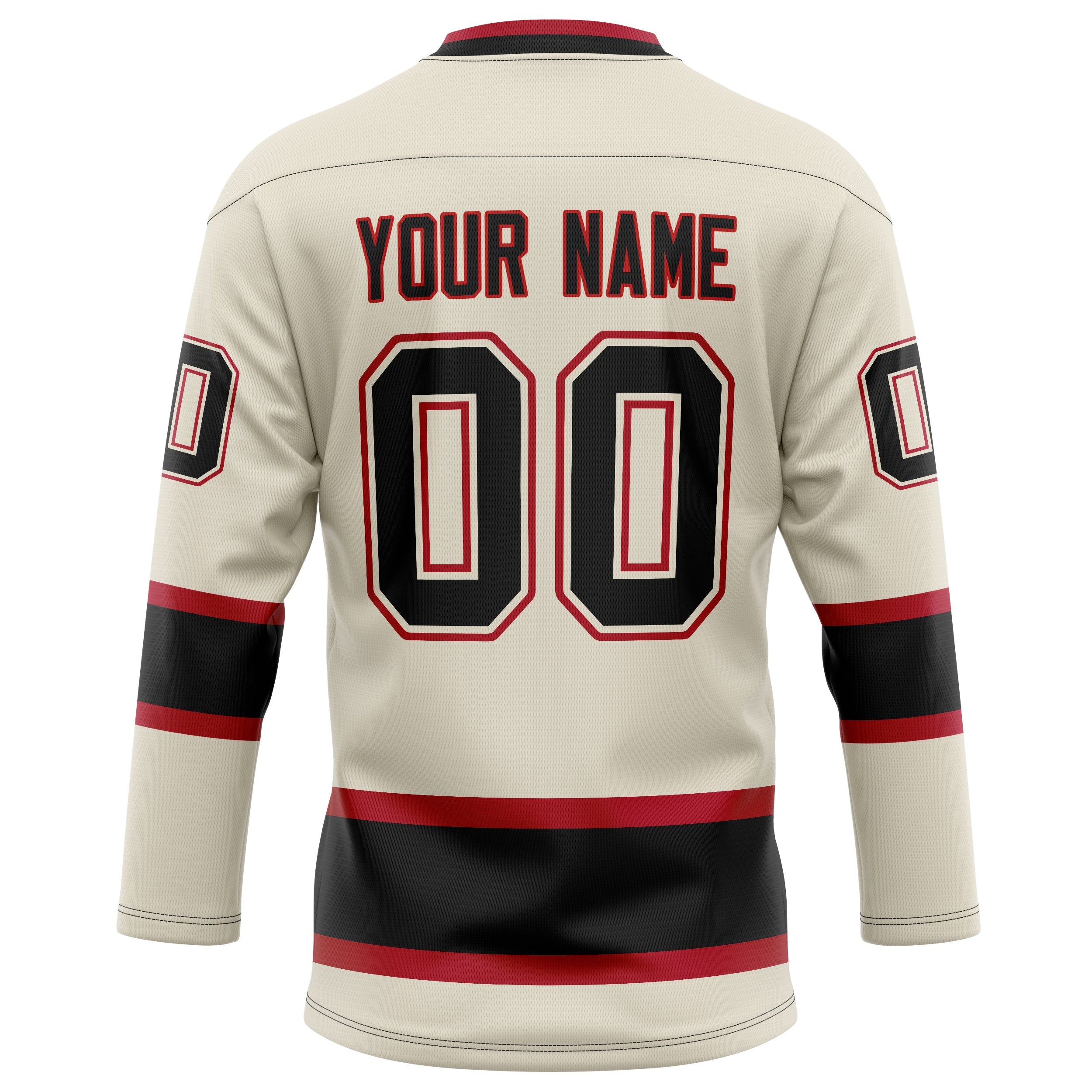 Custom Cream Black Solid Colour Hockey Jersey