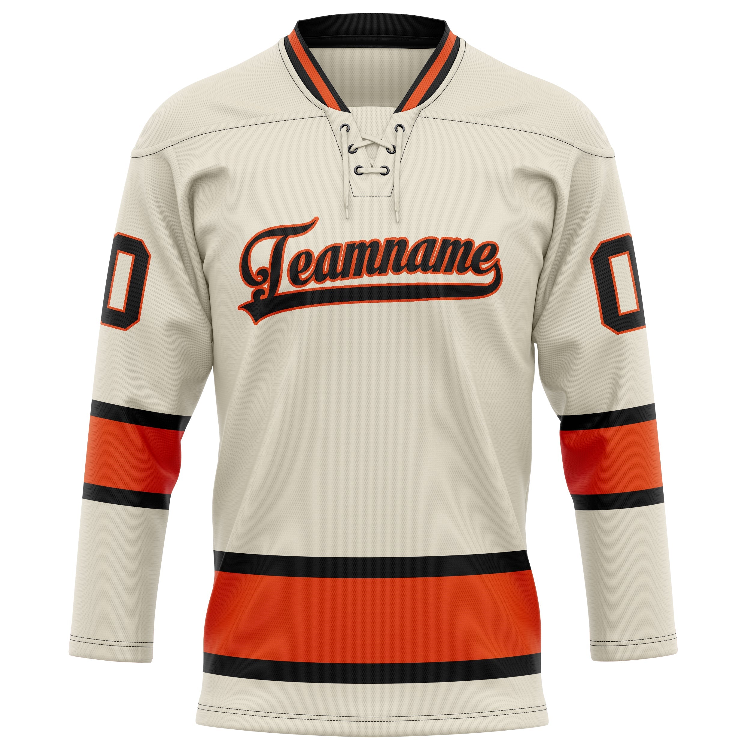 Custom Cream Red Solid Colour Hockey Jersey