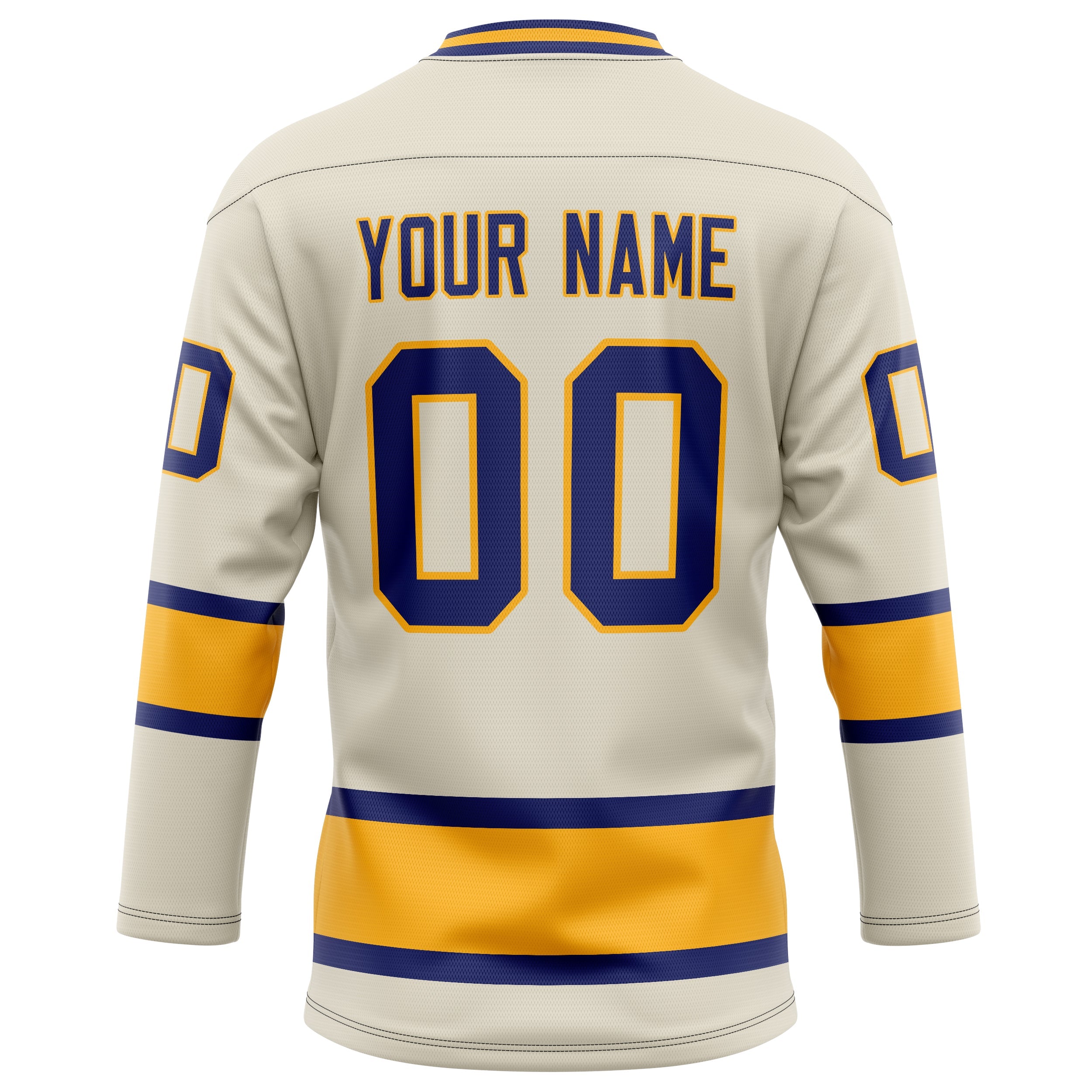 Custom Cream Gold Solid Colour Hockey Jersey