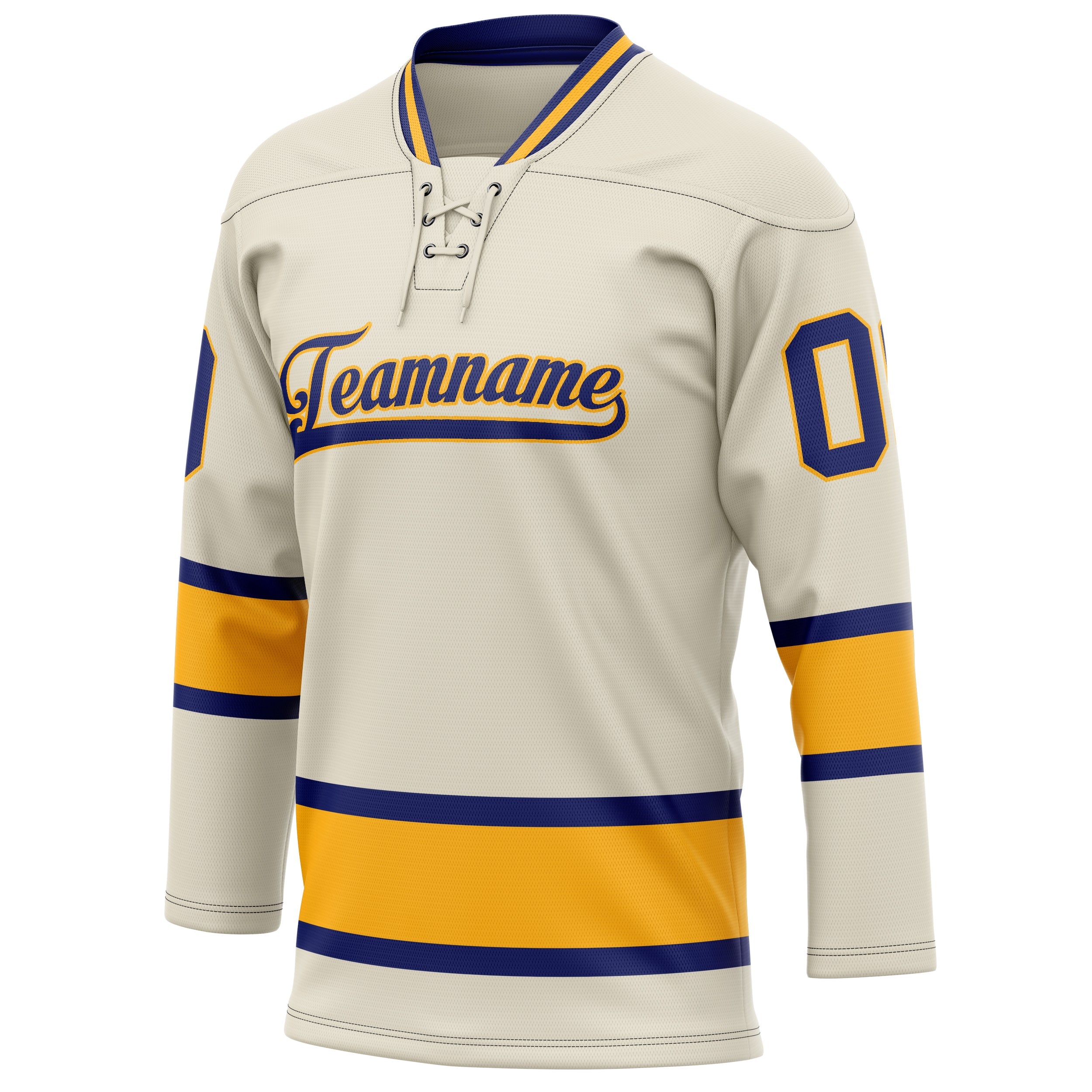 Custom Cream Gold Solid Colour Hockey Jersey